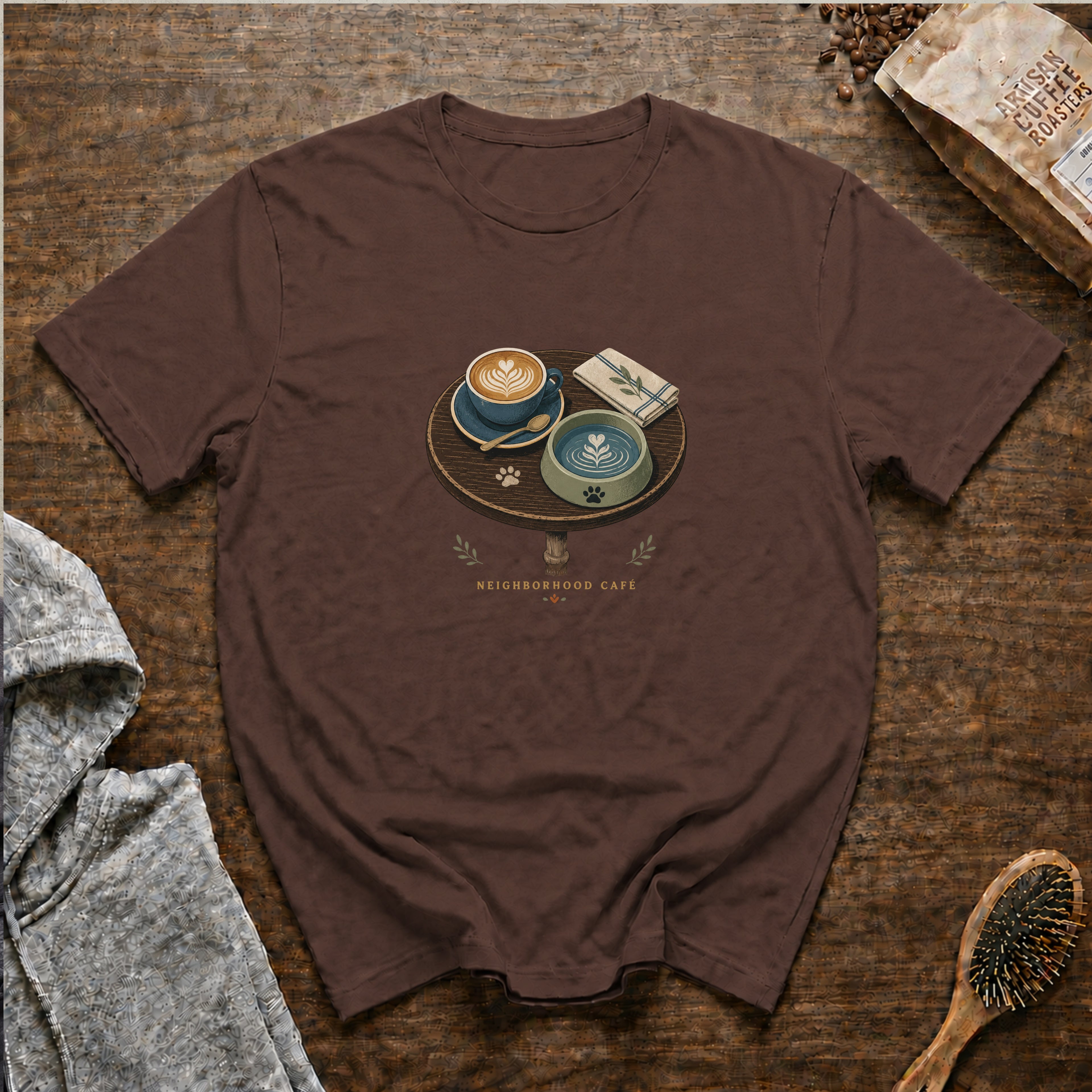 Neighborhood Cafe T-Shirt — Espresso