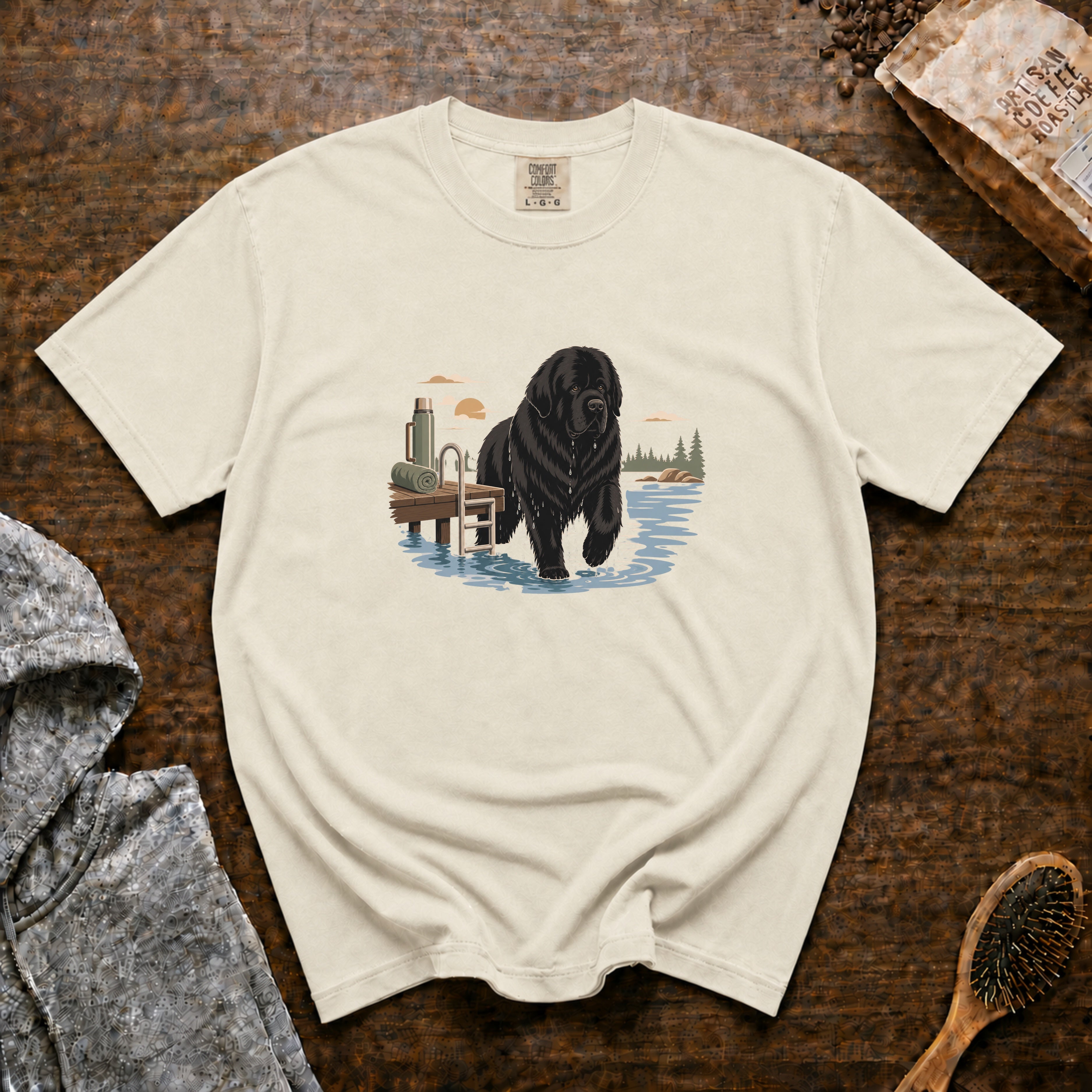 Newfoundland Lake Morning T-Shirt — Ivory