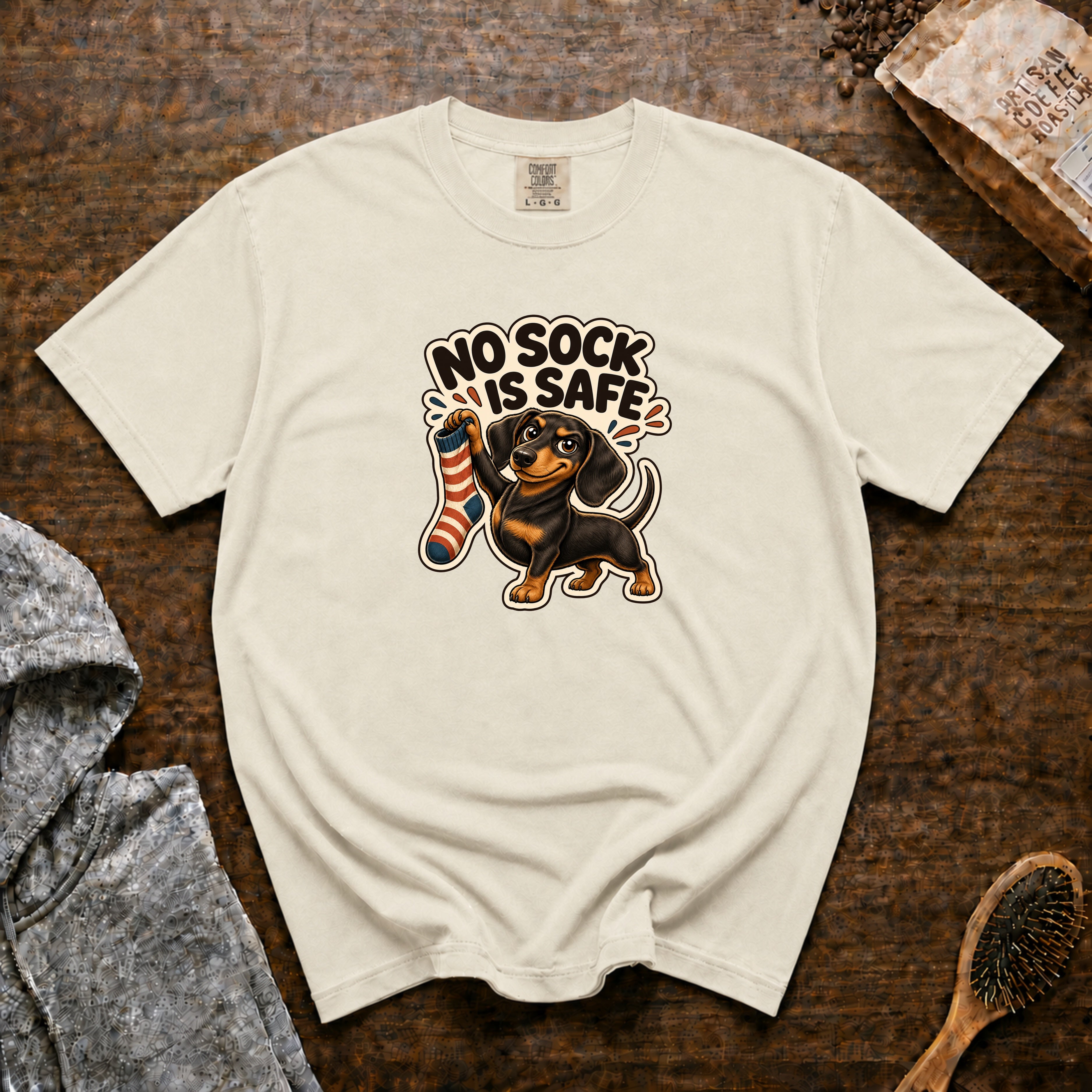 No Sock Is Safe T-Shirt — Ivory