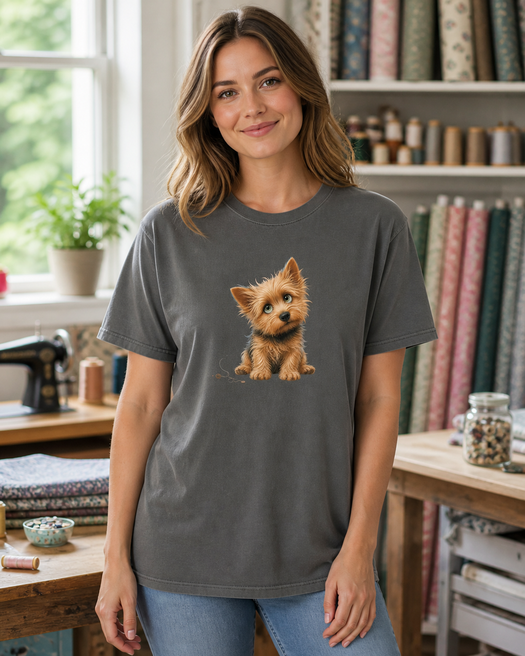Norwich Terrier Button Bandit T-Shirt | Norwich Terrier Dog Lover Tee