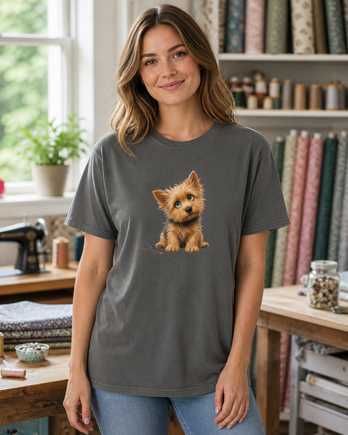 Norwich Terrier Button Bandit T-Shirt | Norwich Terrier Dog Lover Tee