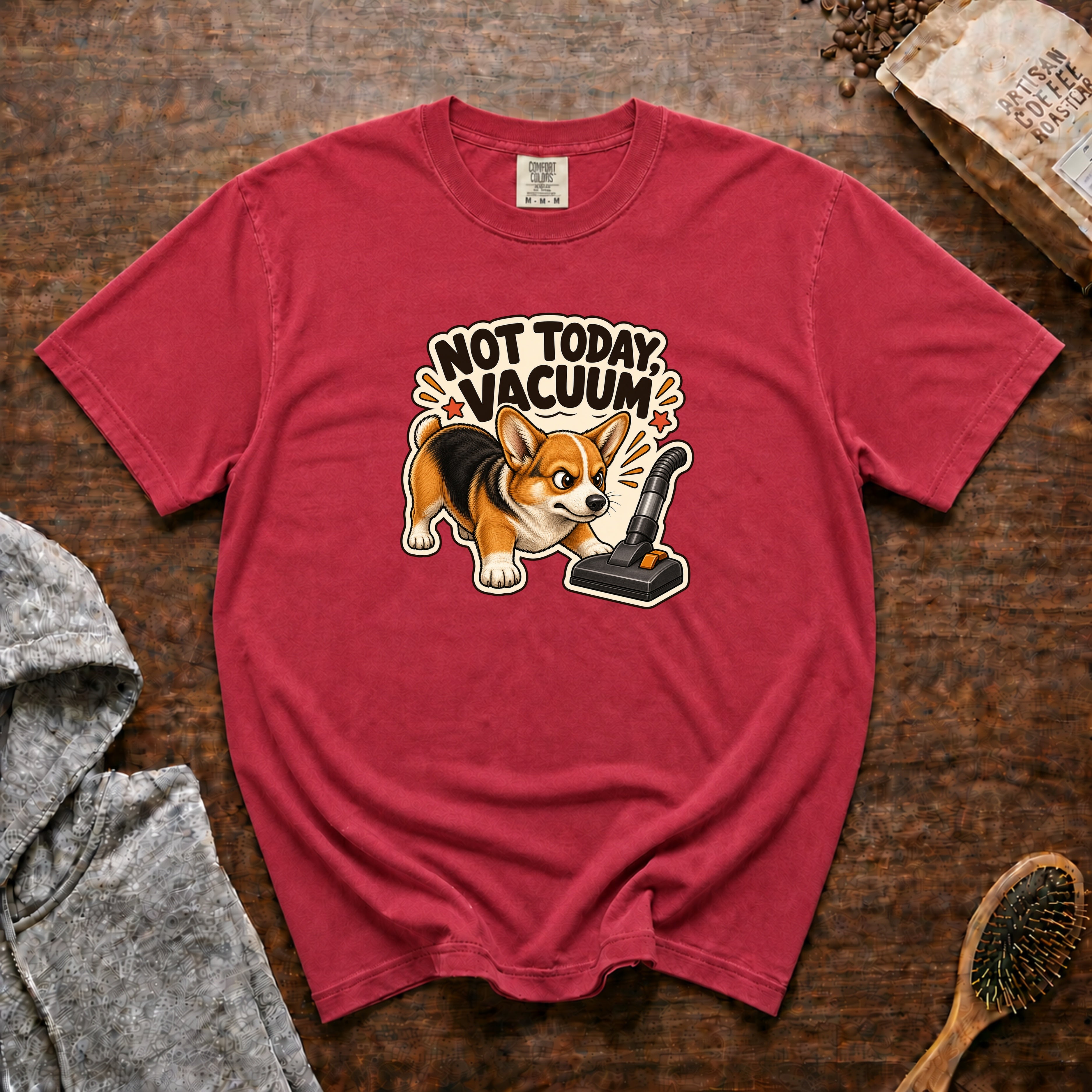Not Today Vacuum T-Shirt — Crimson