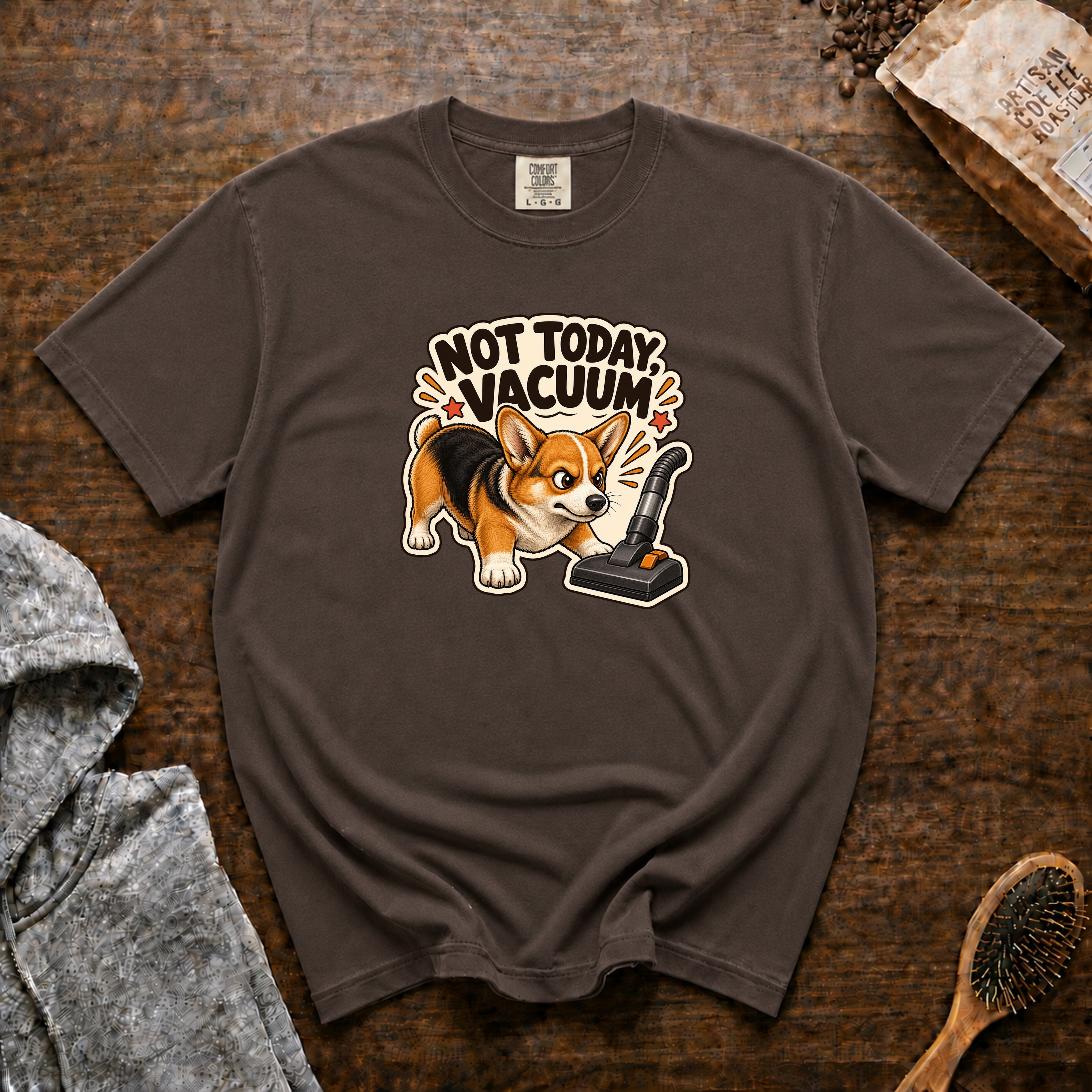 Not Today Vacuum T-Shirt — Espresso