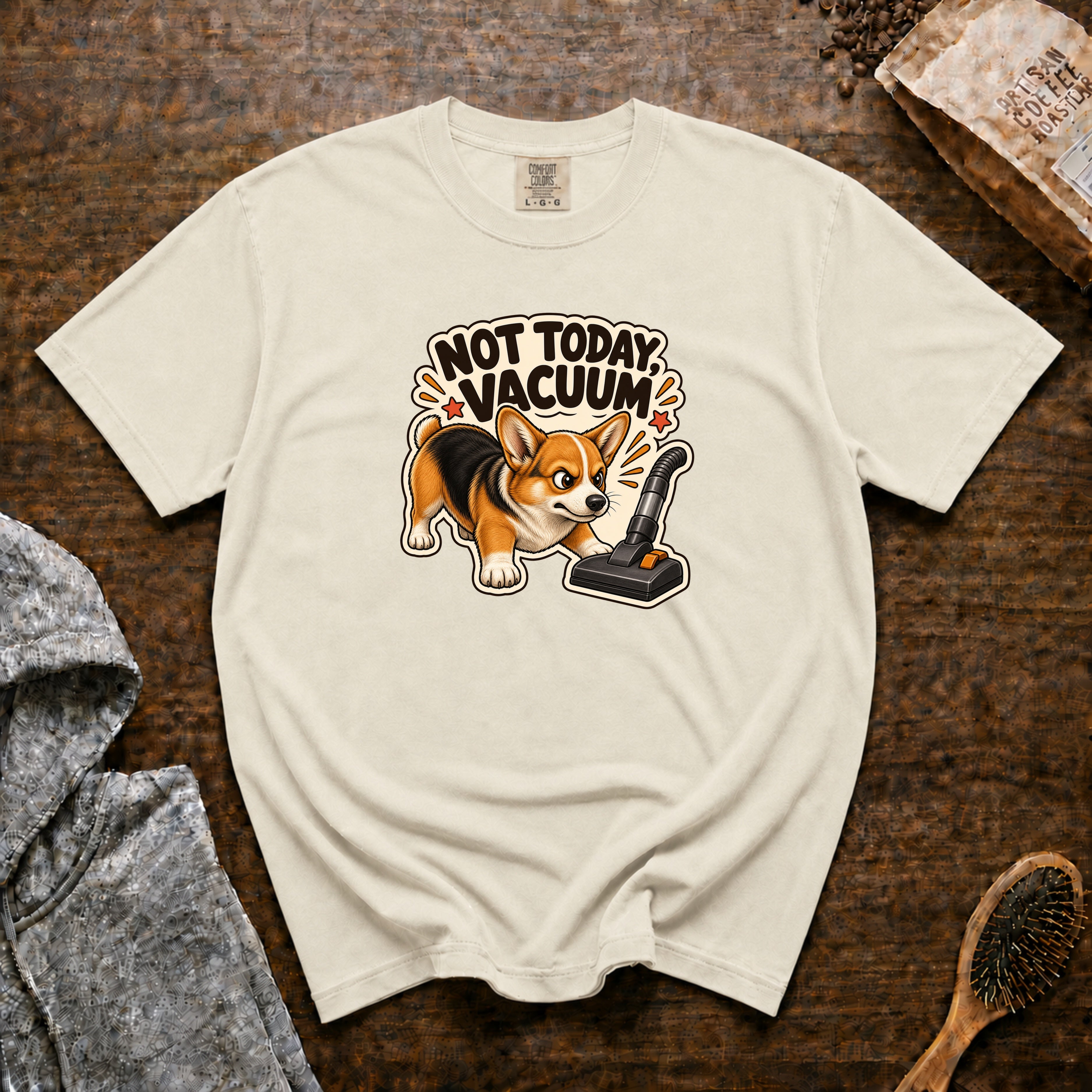 Not Today Vacuum T-Shirt — Ivory