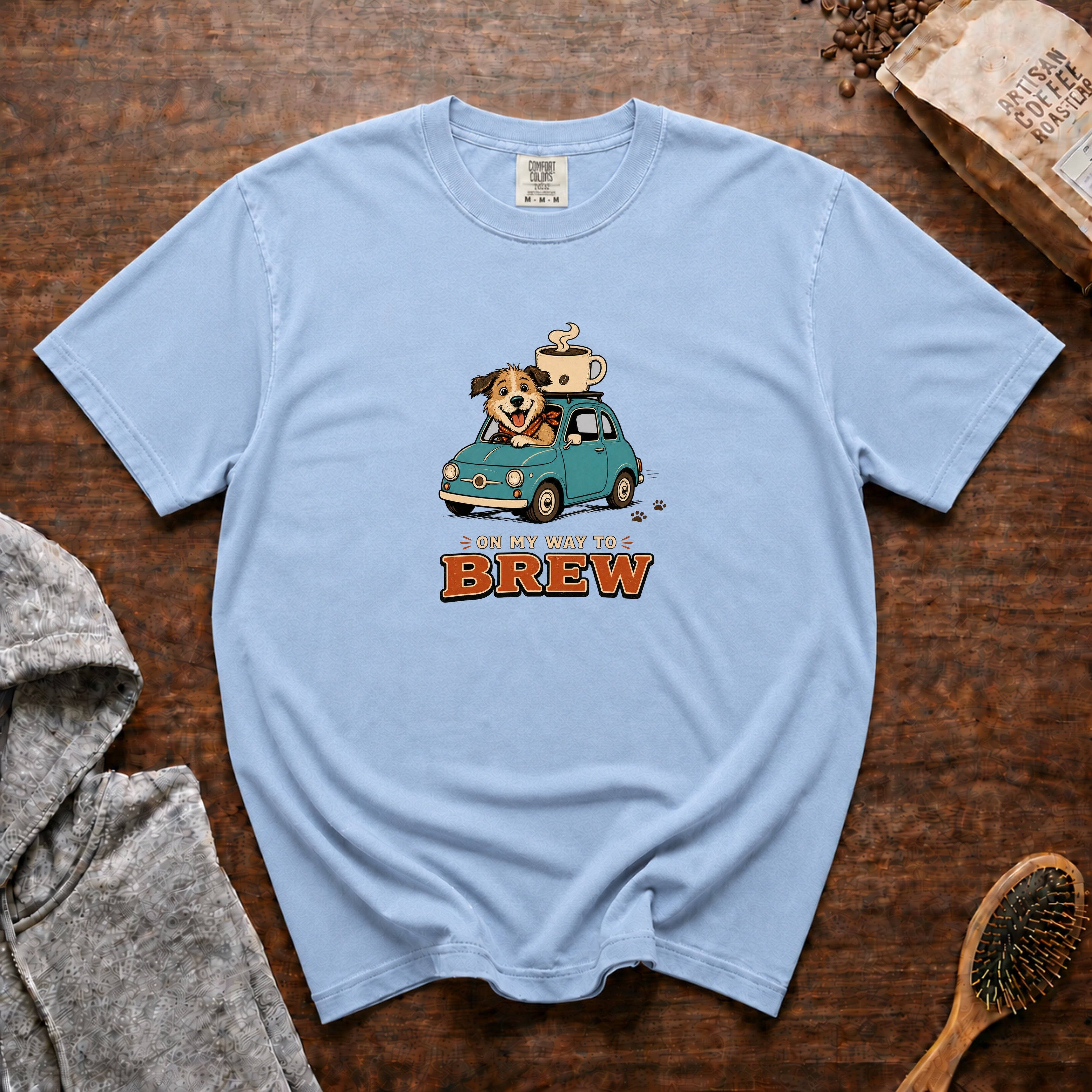 On My Way To Brew T-Shirt — Chambray