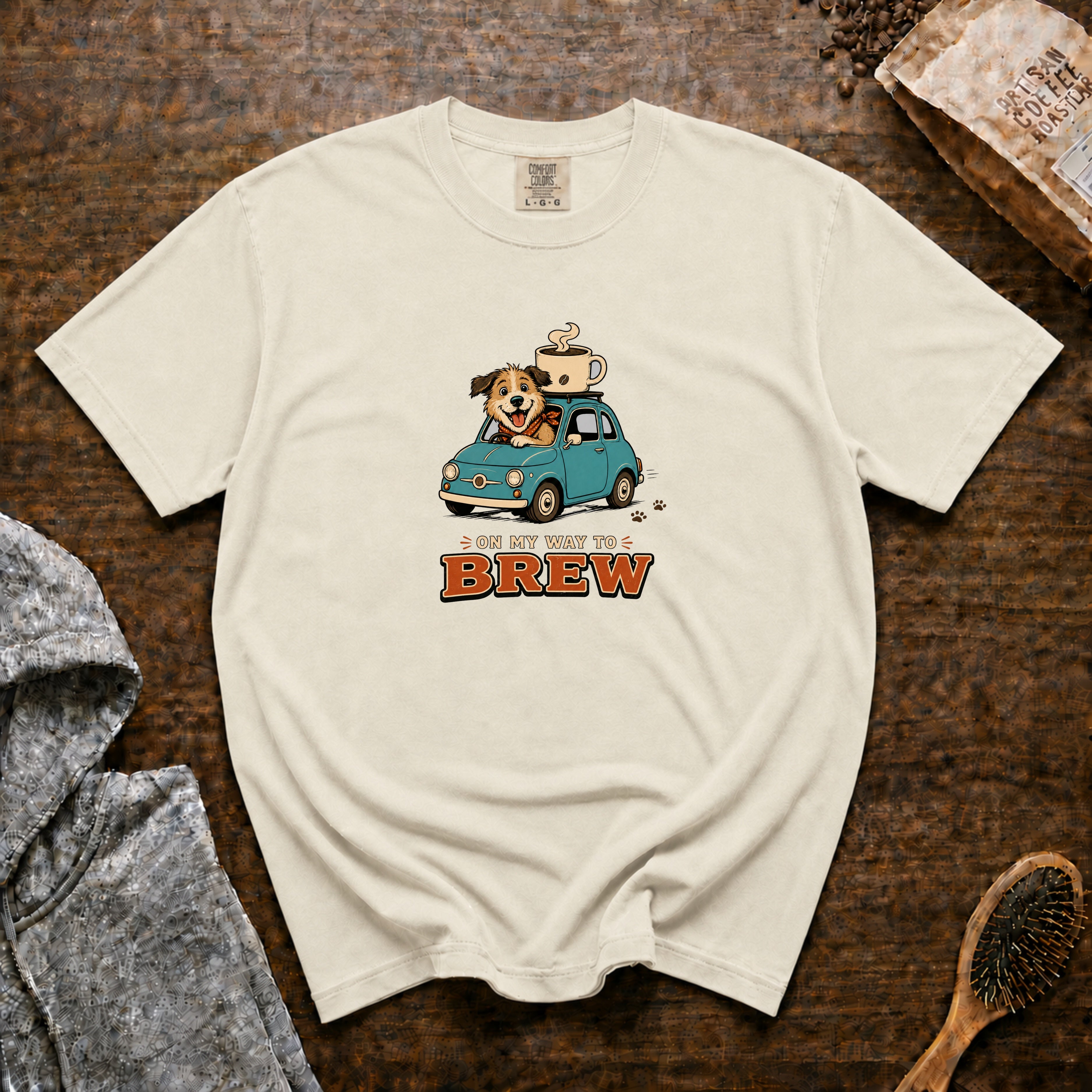 On My Way To Brew T-Shirt — Ivory