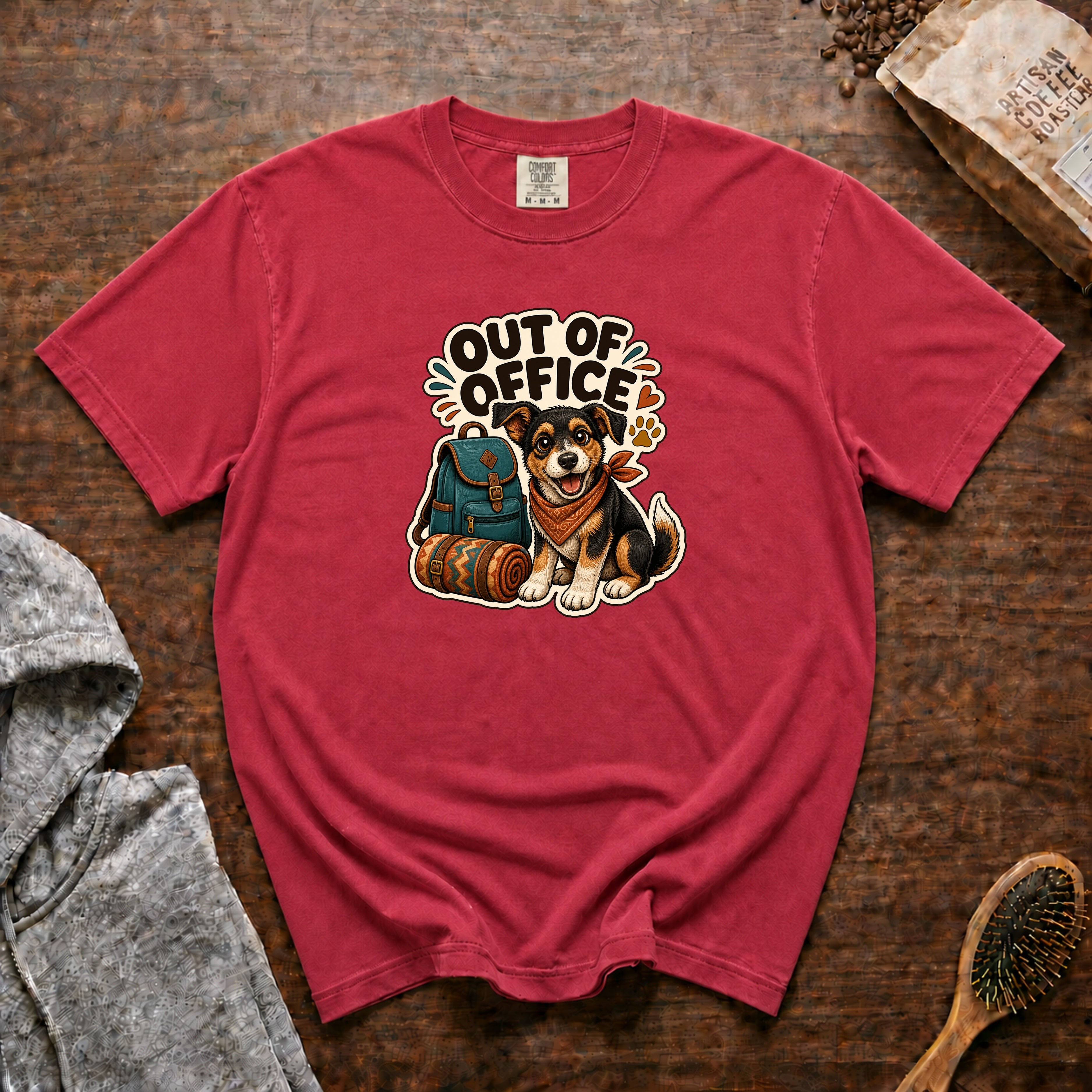 Out Of Office T-Shirt — Crimson