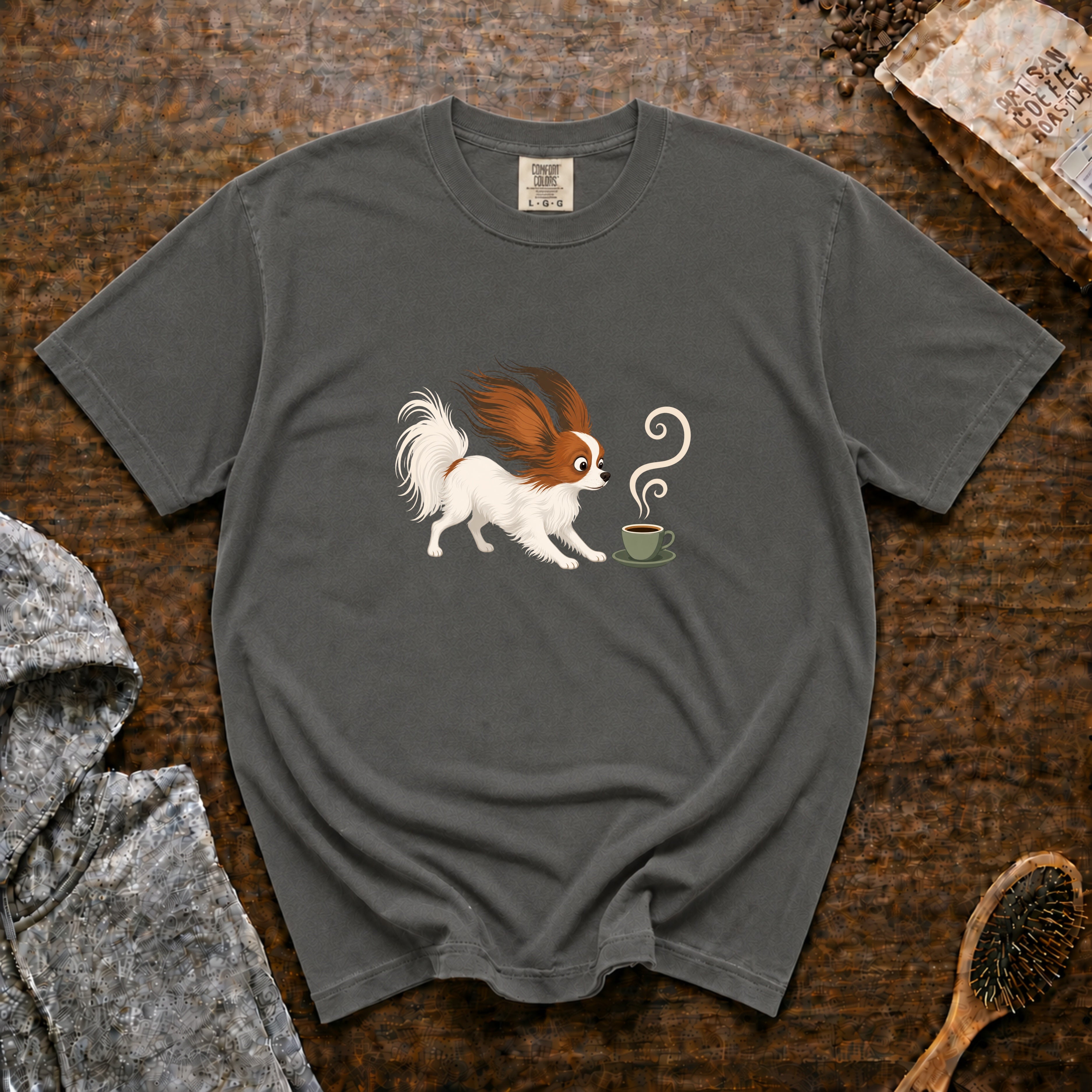 Papillon Espresso Wind T-Shirt — Pepper