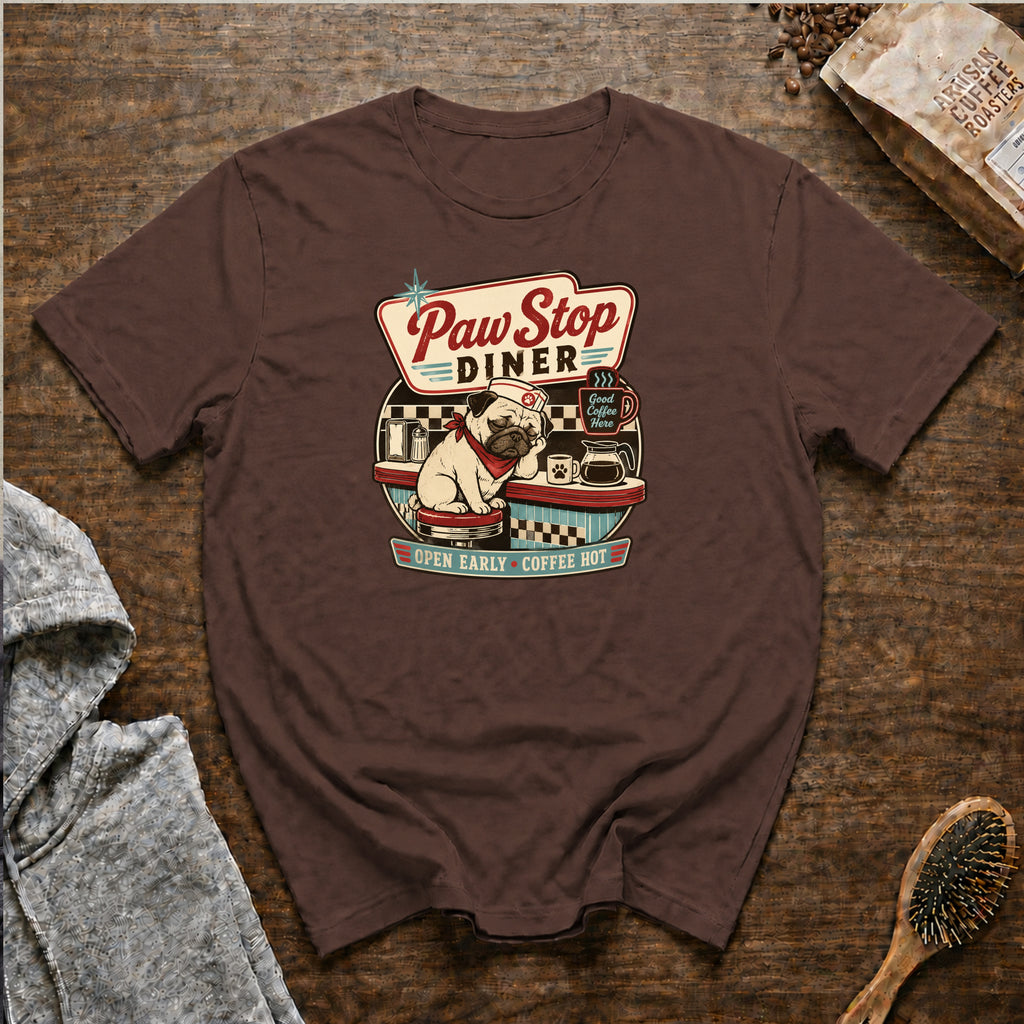 Paw Stop DinerT-Shirt — Espresso