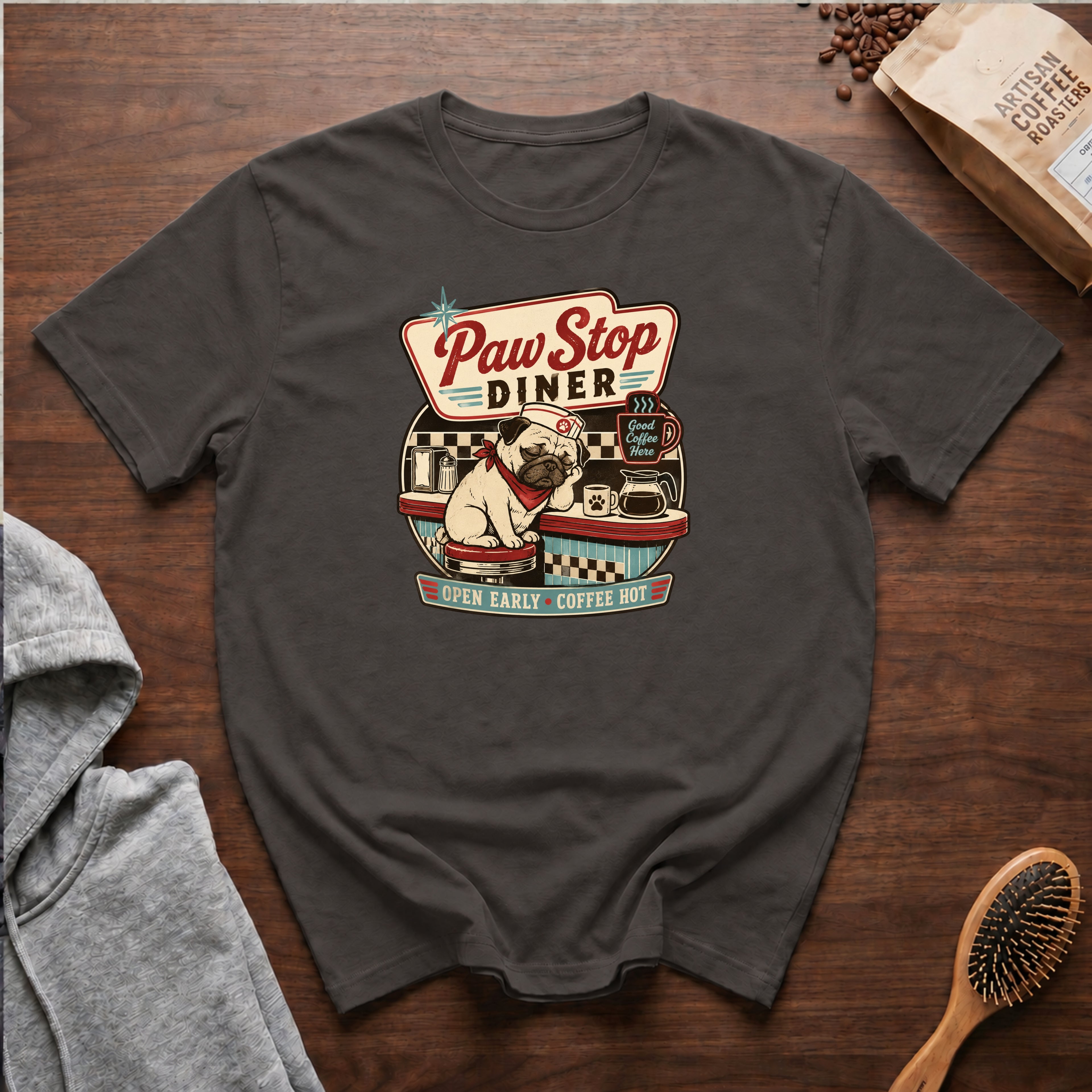 Paw Stop DinerT-Shirt — Pepper