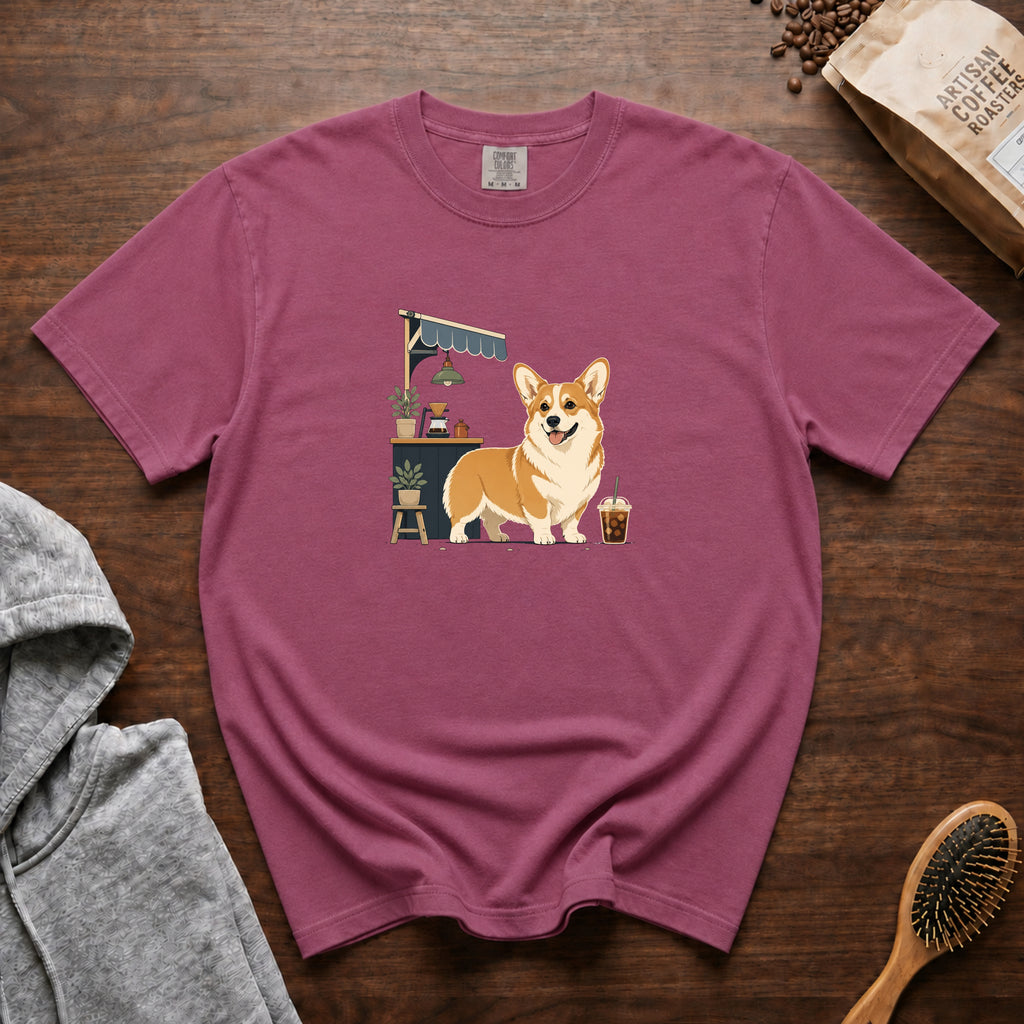 Pembroke Welsh Corgi Short Stack Cold Brew 1 T-Shirt — Berry
