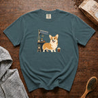 Pembroke Welsh Corgi Short Stack Cold Brew 1 T-Shirt — Blue Spruce