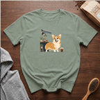 Pembroke Welsh Corgi Short Stack Cold Brew T-Shirt — Bay