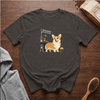 Pembroke Welsh Corgi Short Stack Cold Brew T-Shirt — Pepper