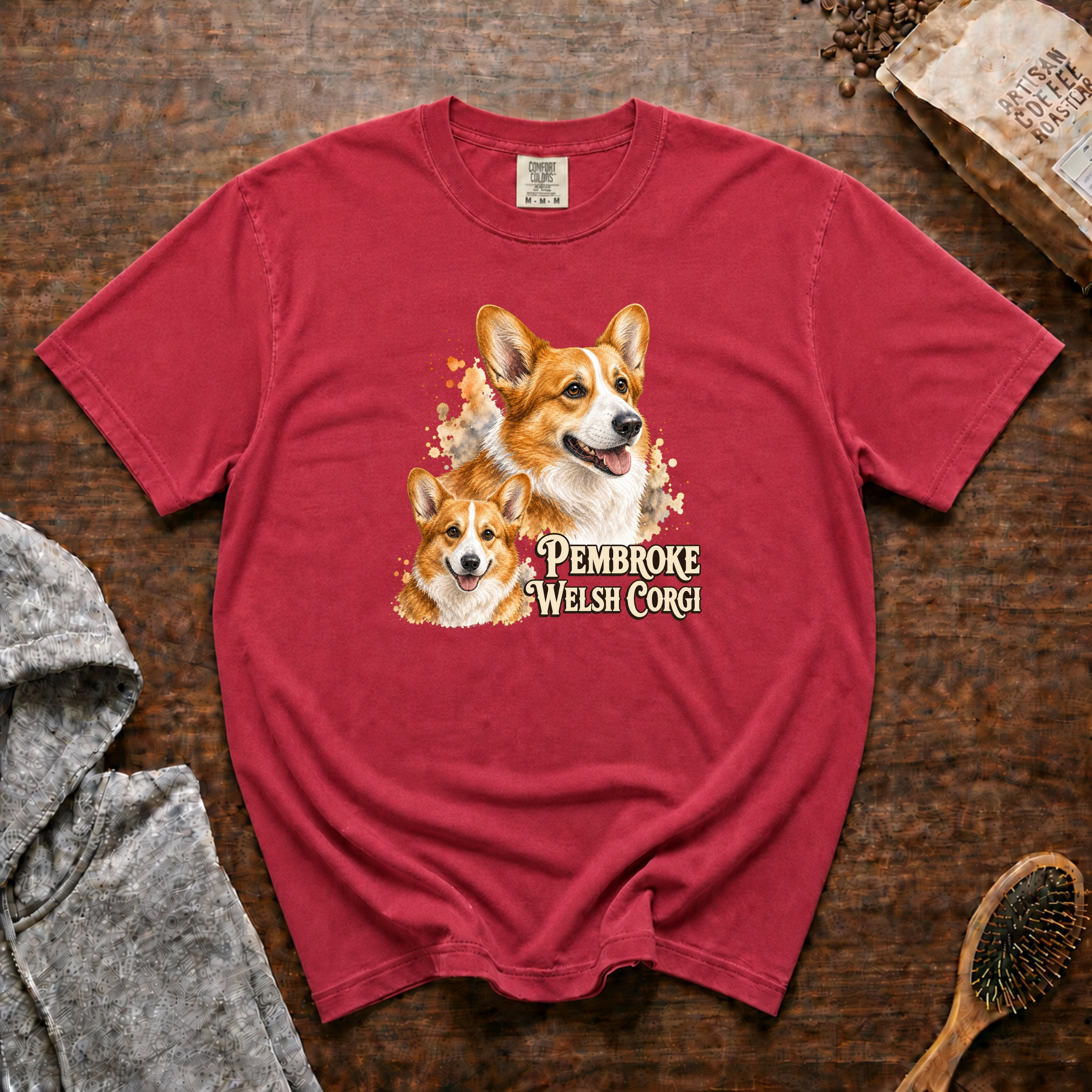 Pembroke Welsh Corgi T-Shirt — Crimson