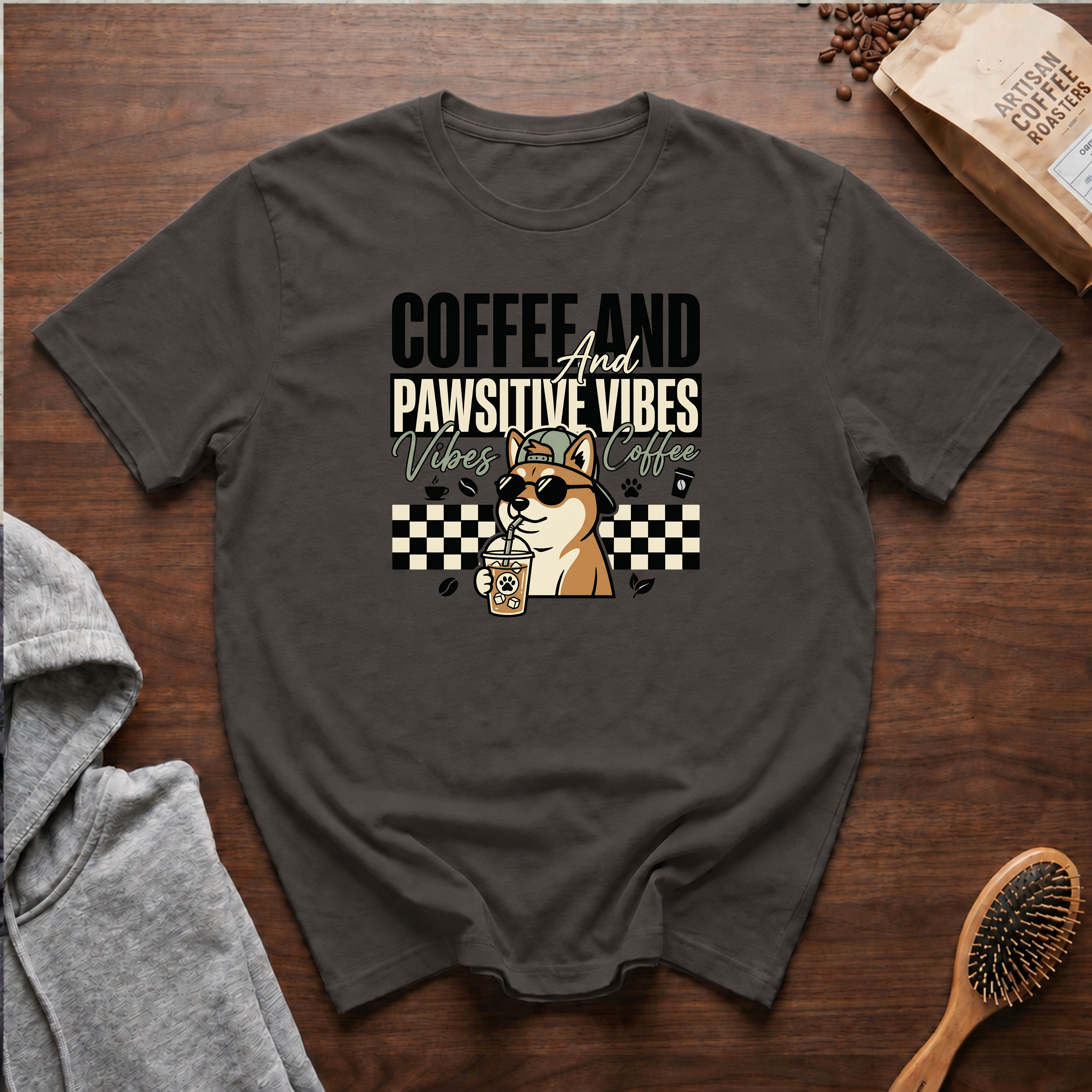 Coffee and Pawsitive Vibes T-Shirt