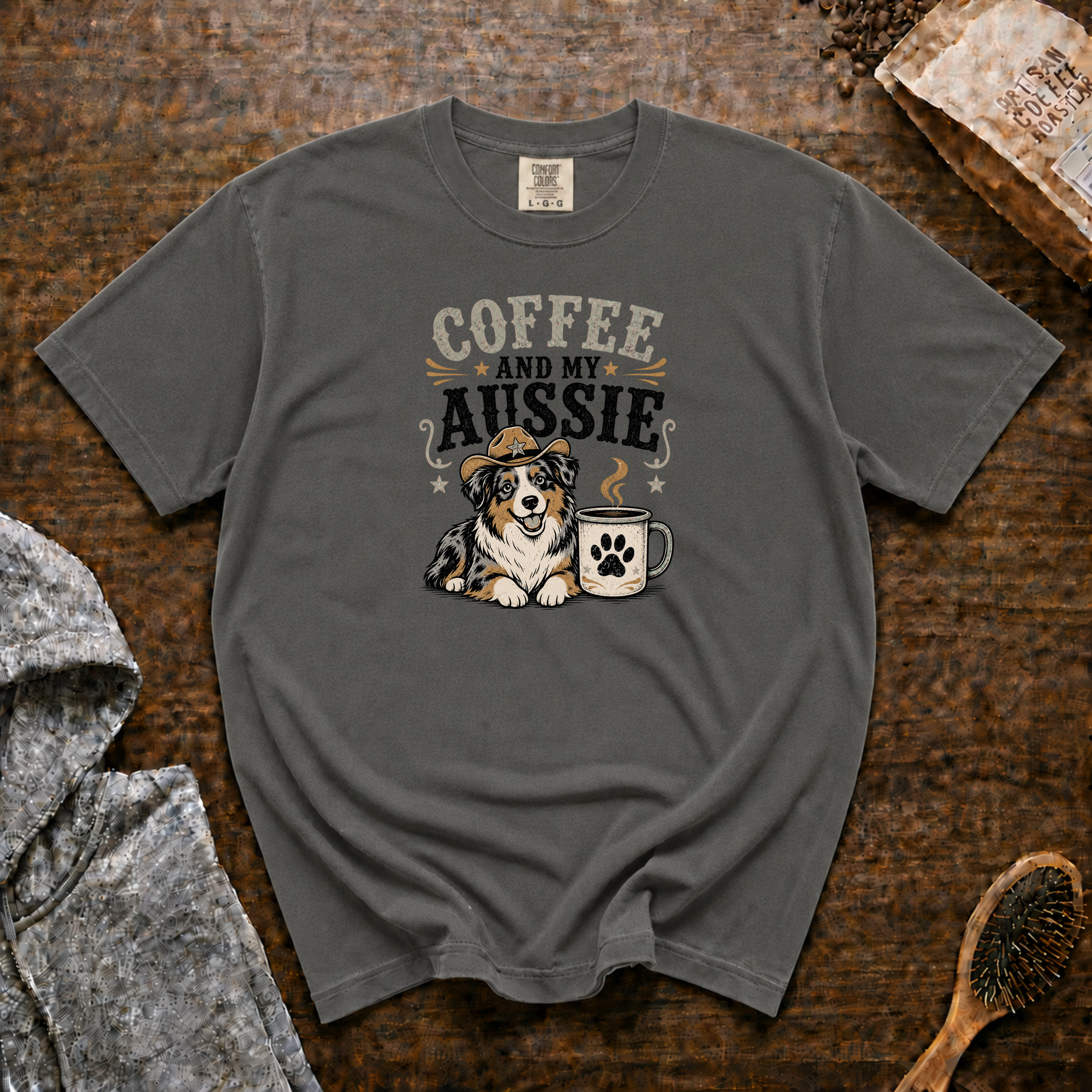 Coffee And My Aussie T-Shirt | Aussie Dog Lover Coffee Tee