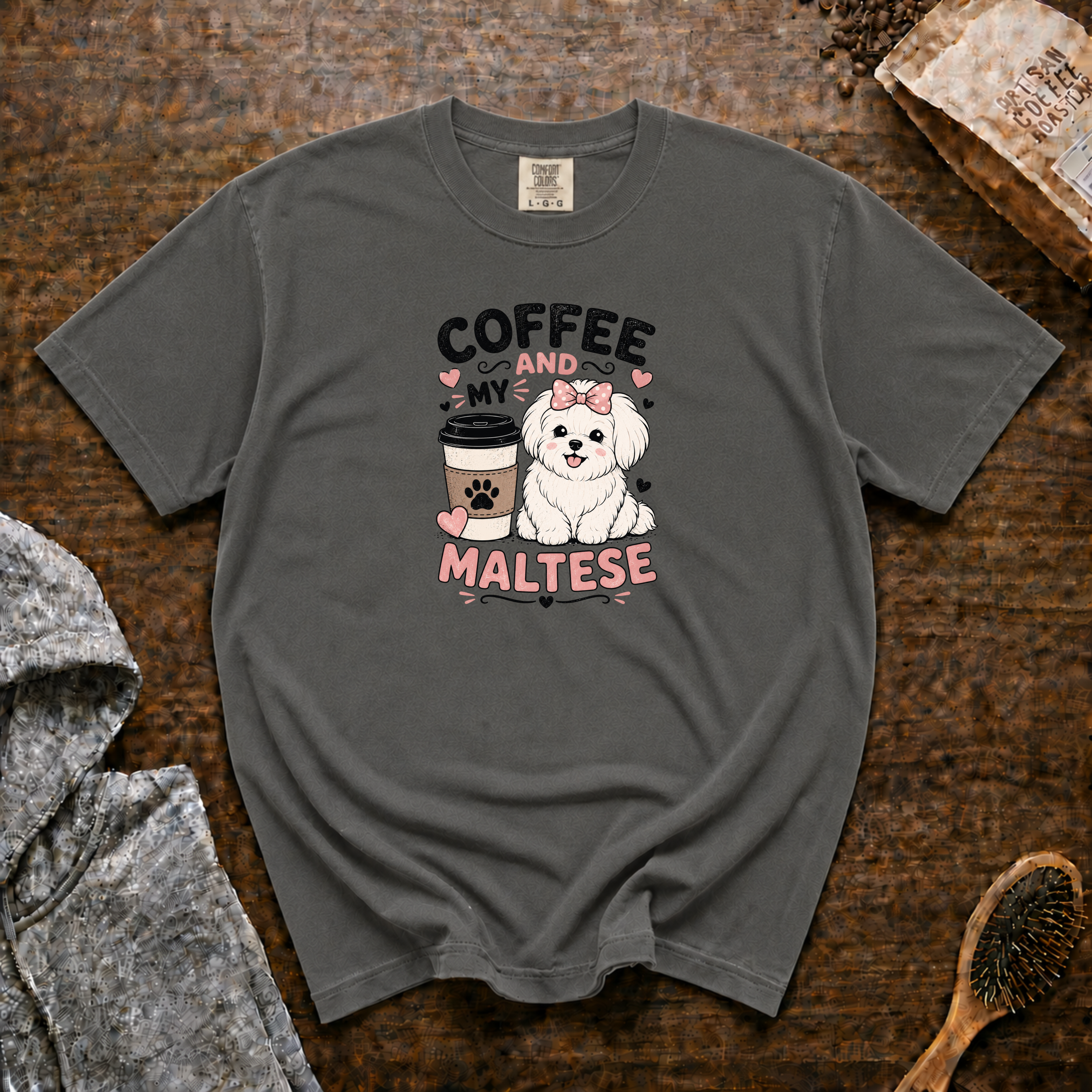 Coffee And My Maltese T-Shirt | Maltese Dog Lover Coffee Tee