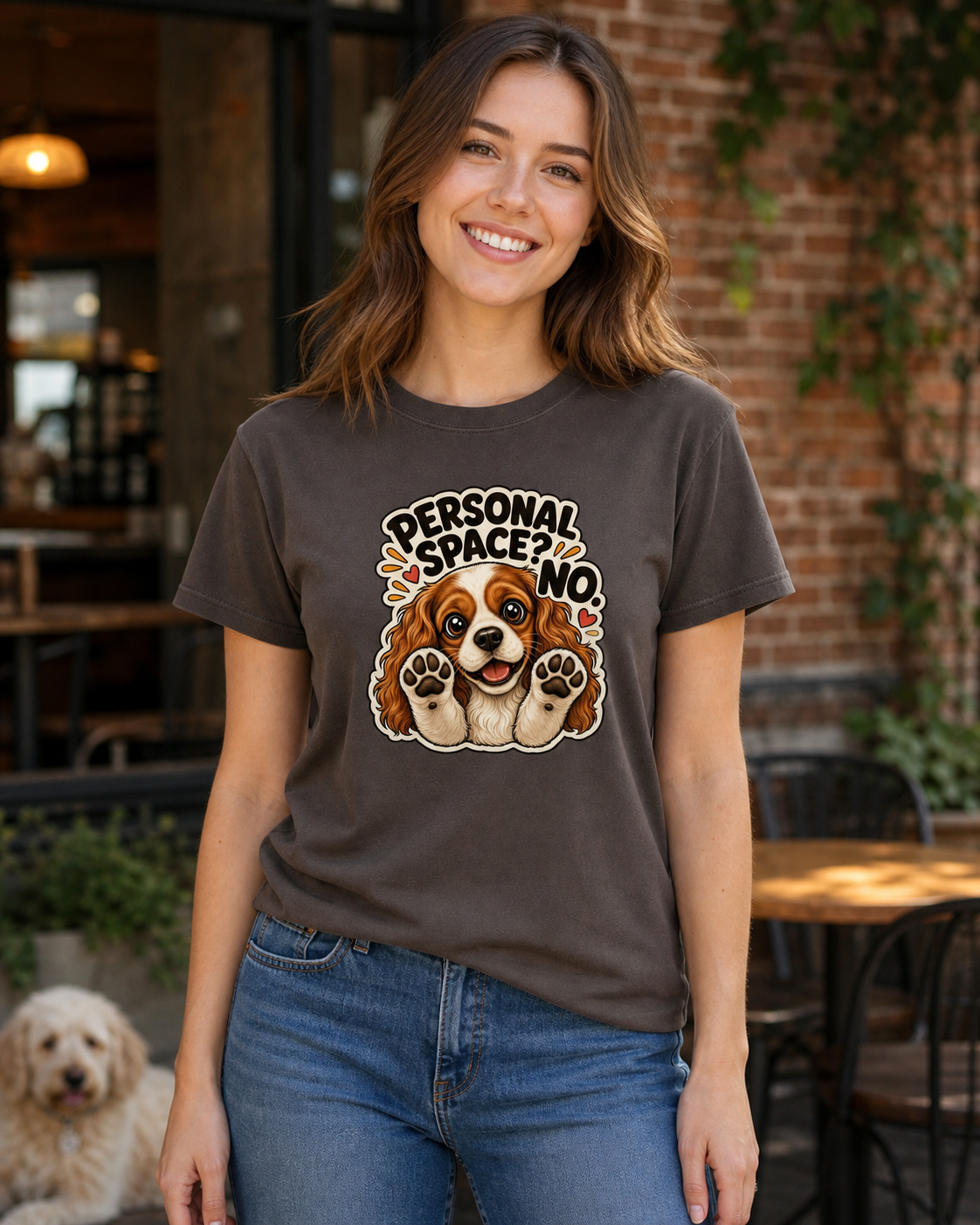 Personal Space No T-Shirt | Funny Dog Lover Velcro Tee