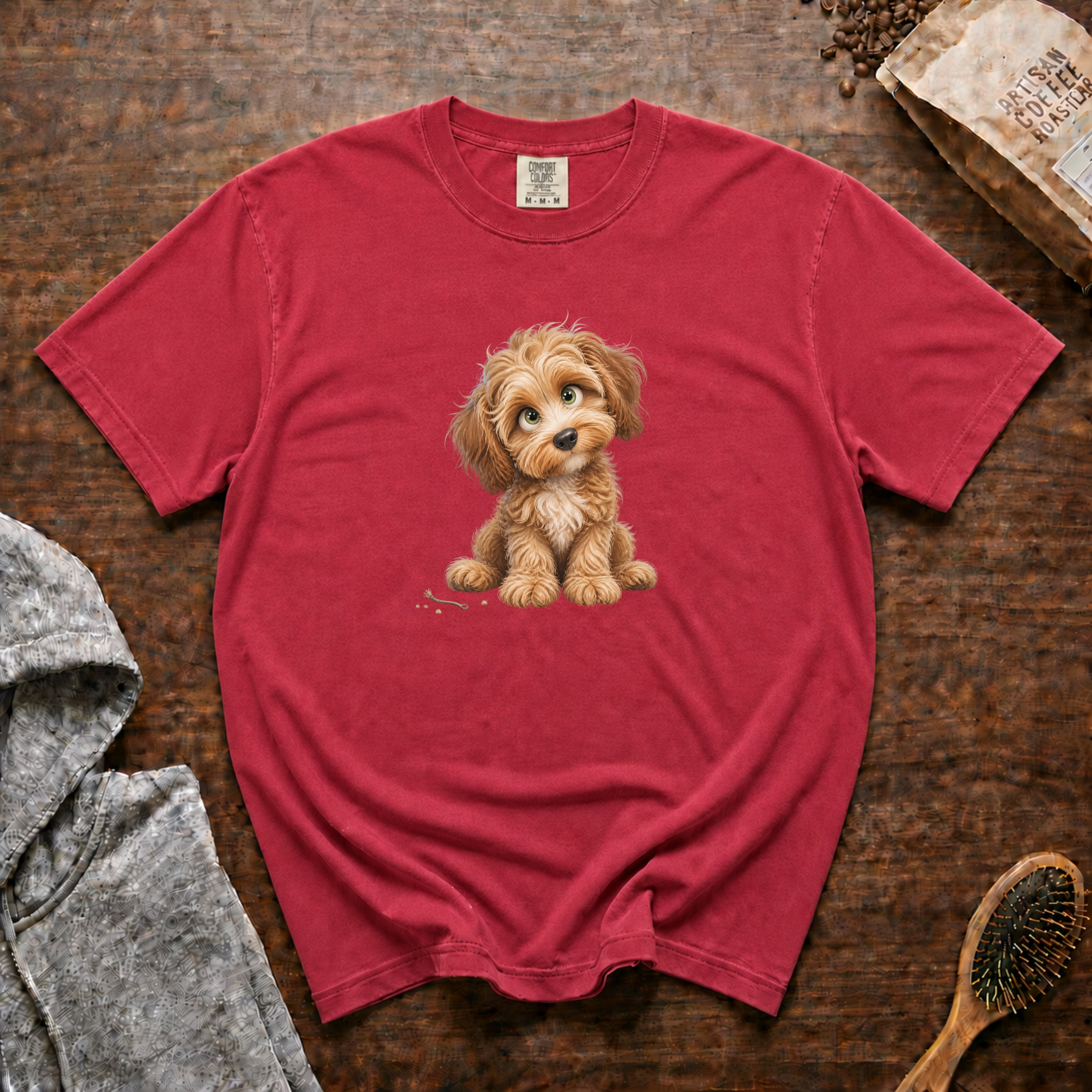 Playful Cockapoo T-Shirt — Crimson