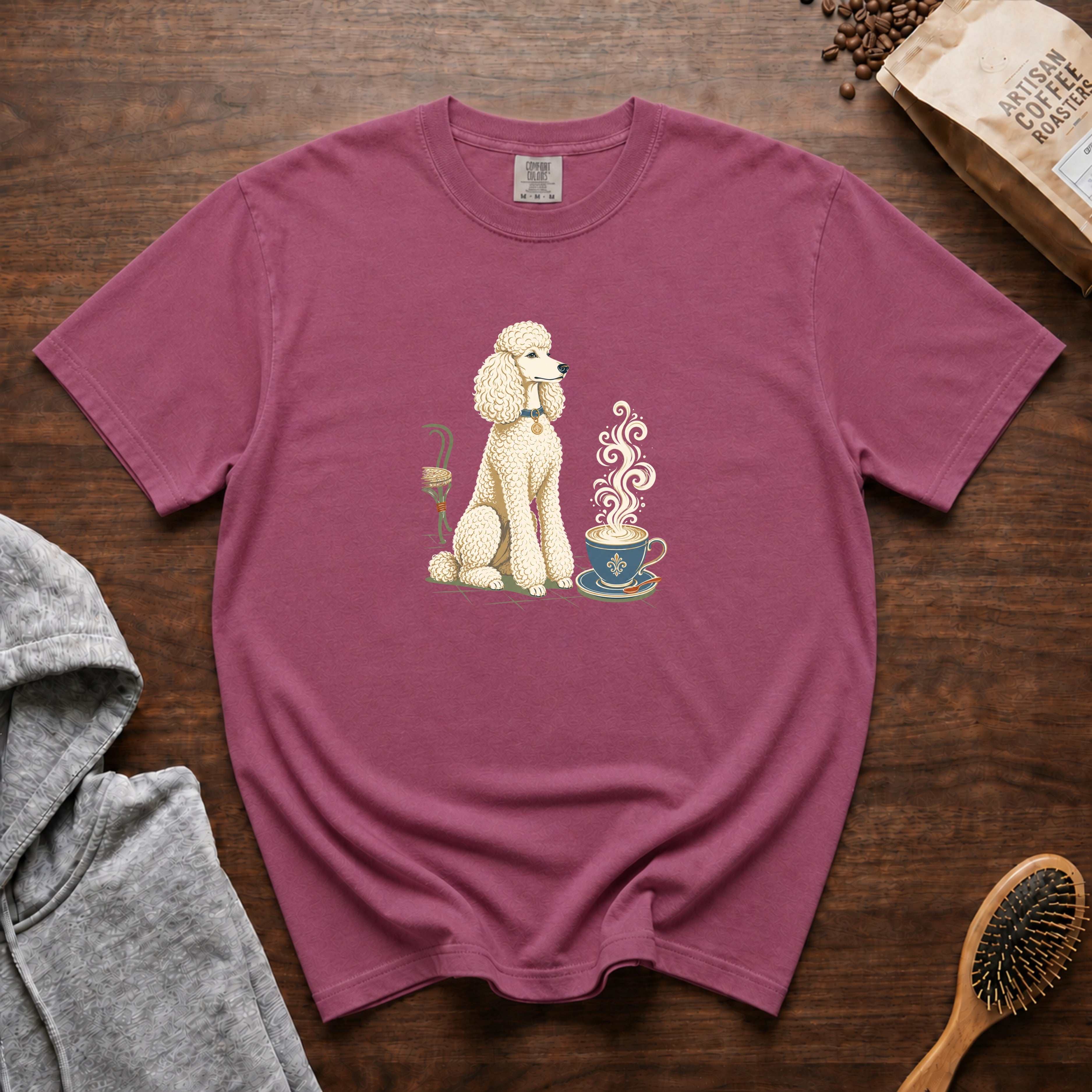 Poodle Foam Trim Cappuccino T-Shirt — Berry