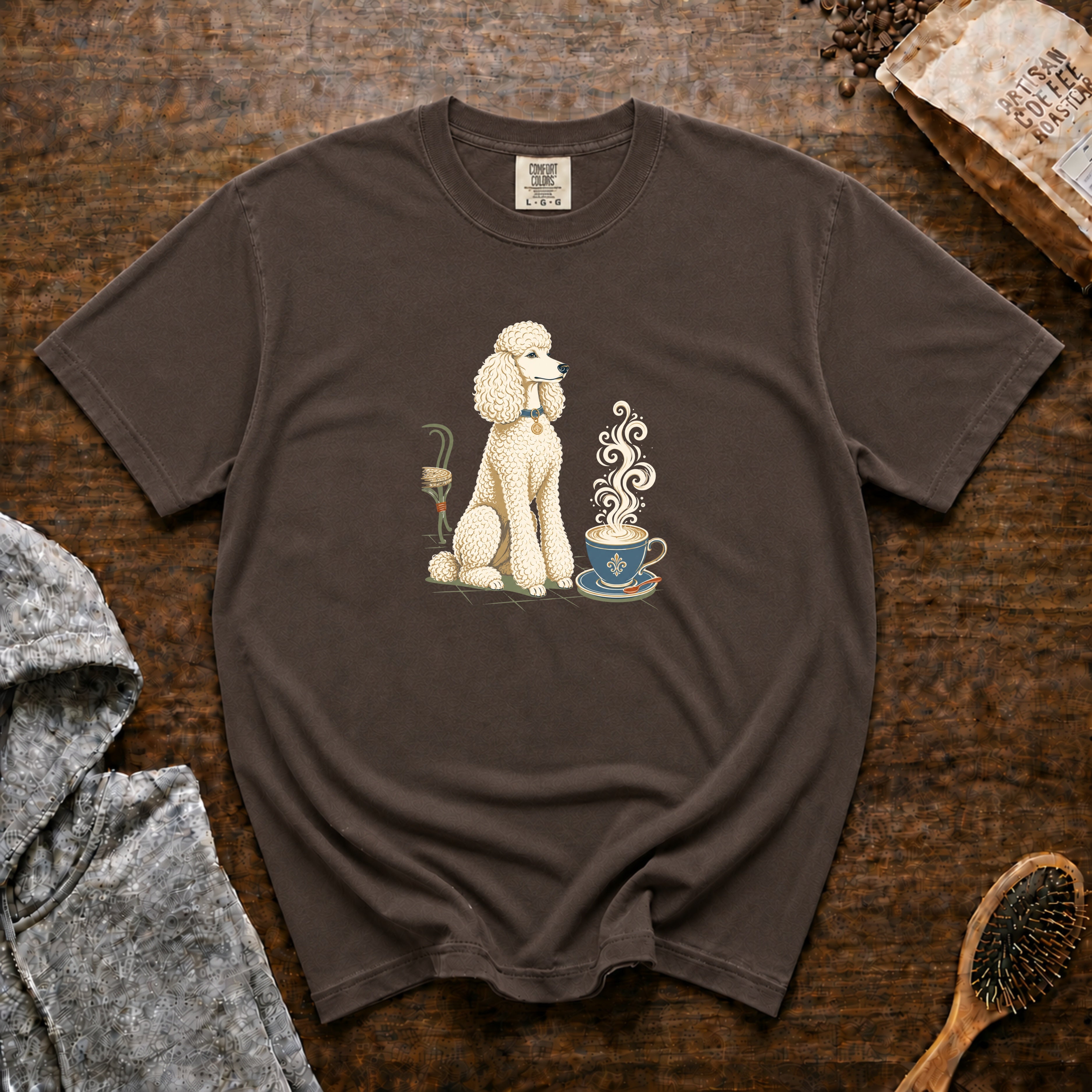 Poodle Foam Trim Cappuccino T-Shirt — Espresso