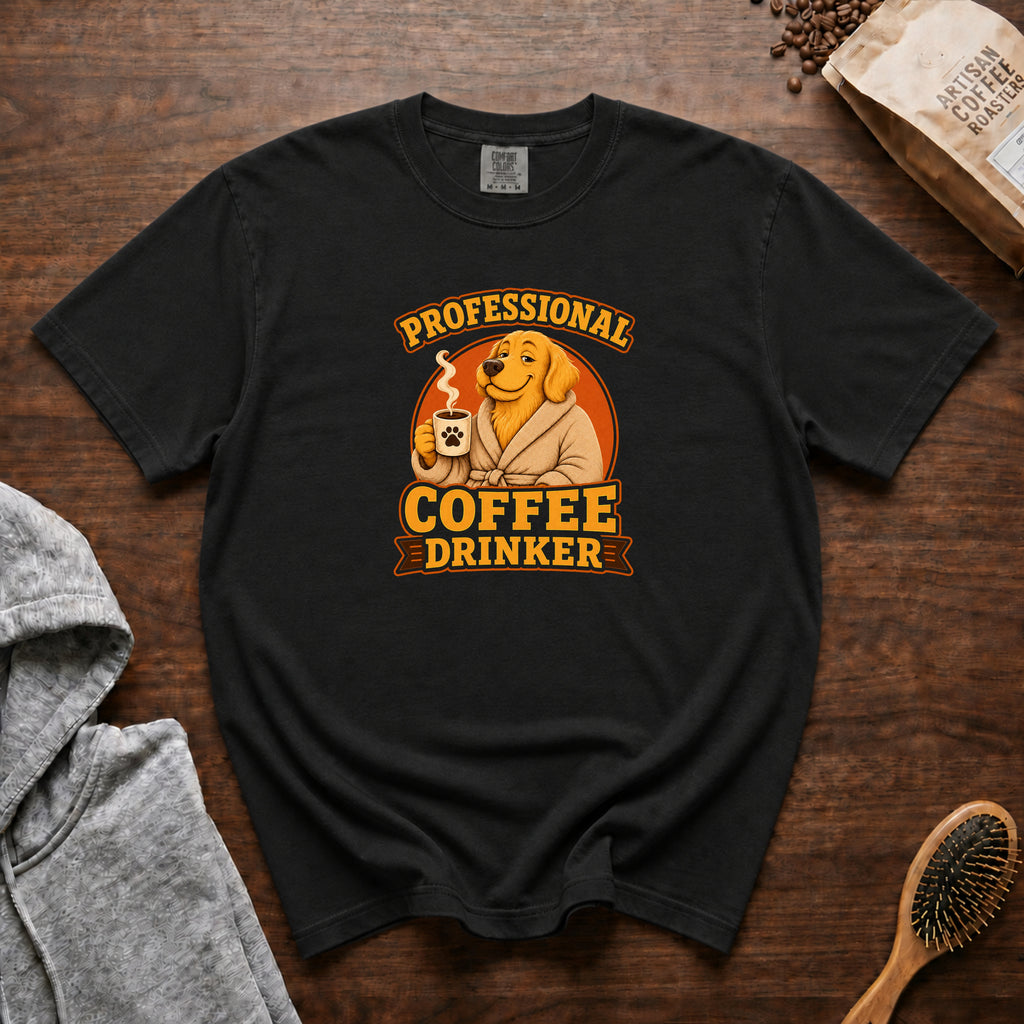 Professional Coffee Drinker T-Shirt — Black