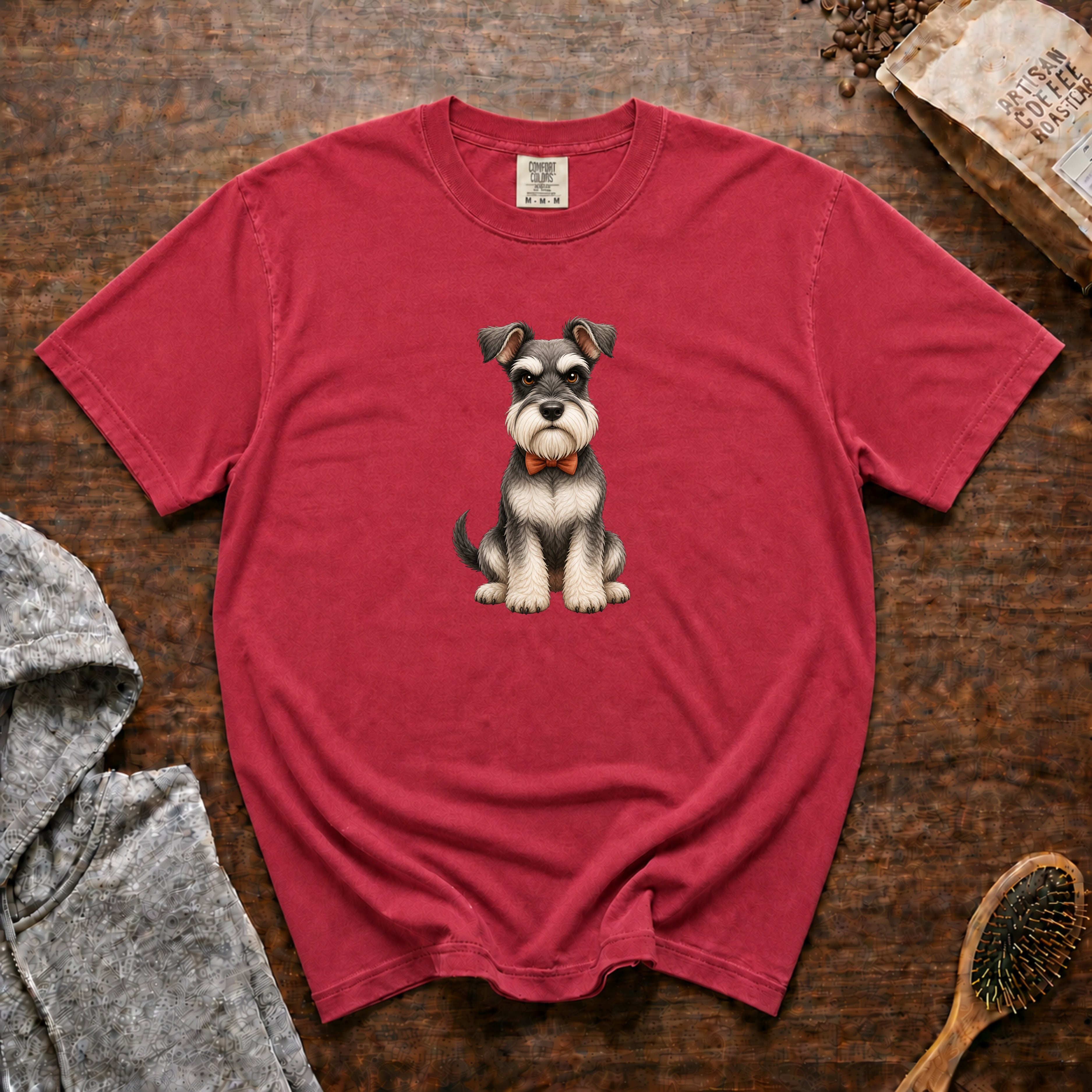 Professor Schnauzer T-Shirt — Crimson