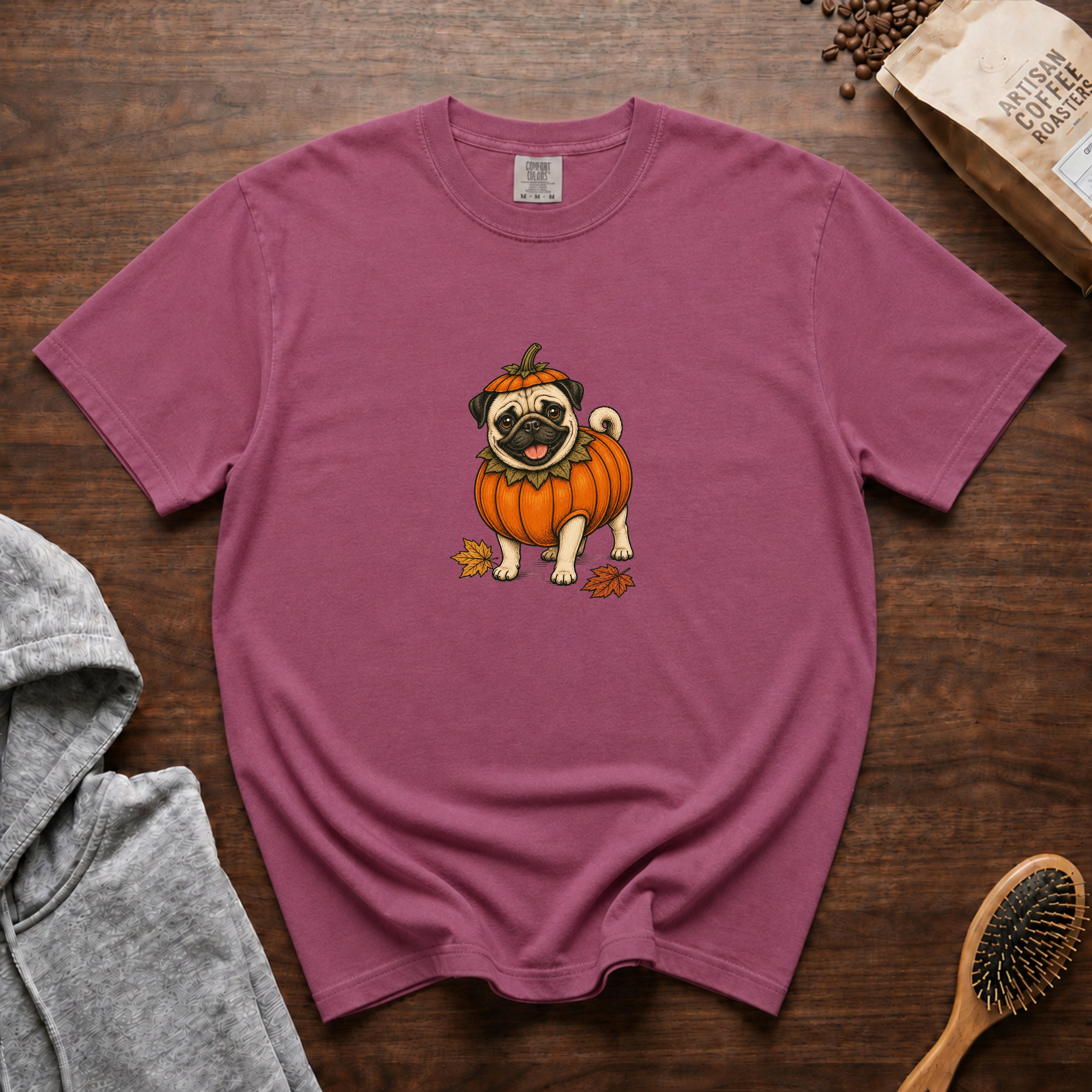 Pug Halloween T-Shirt — Berry