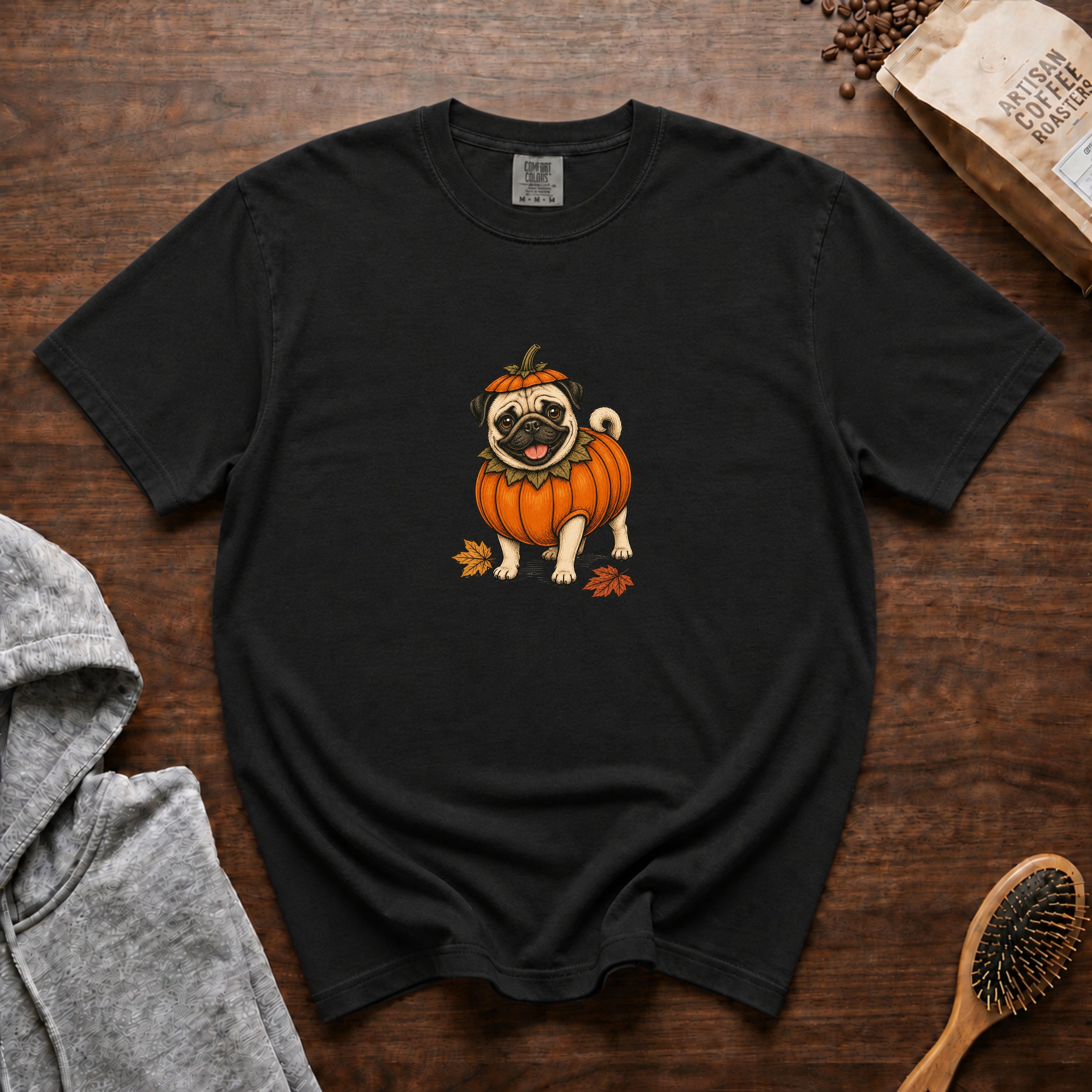 Pug Halloween T-Shirt — Black
