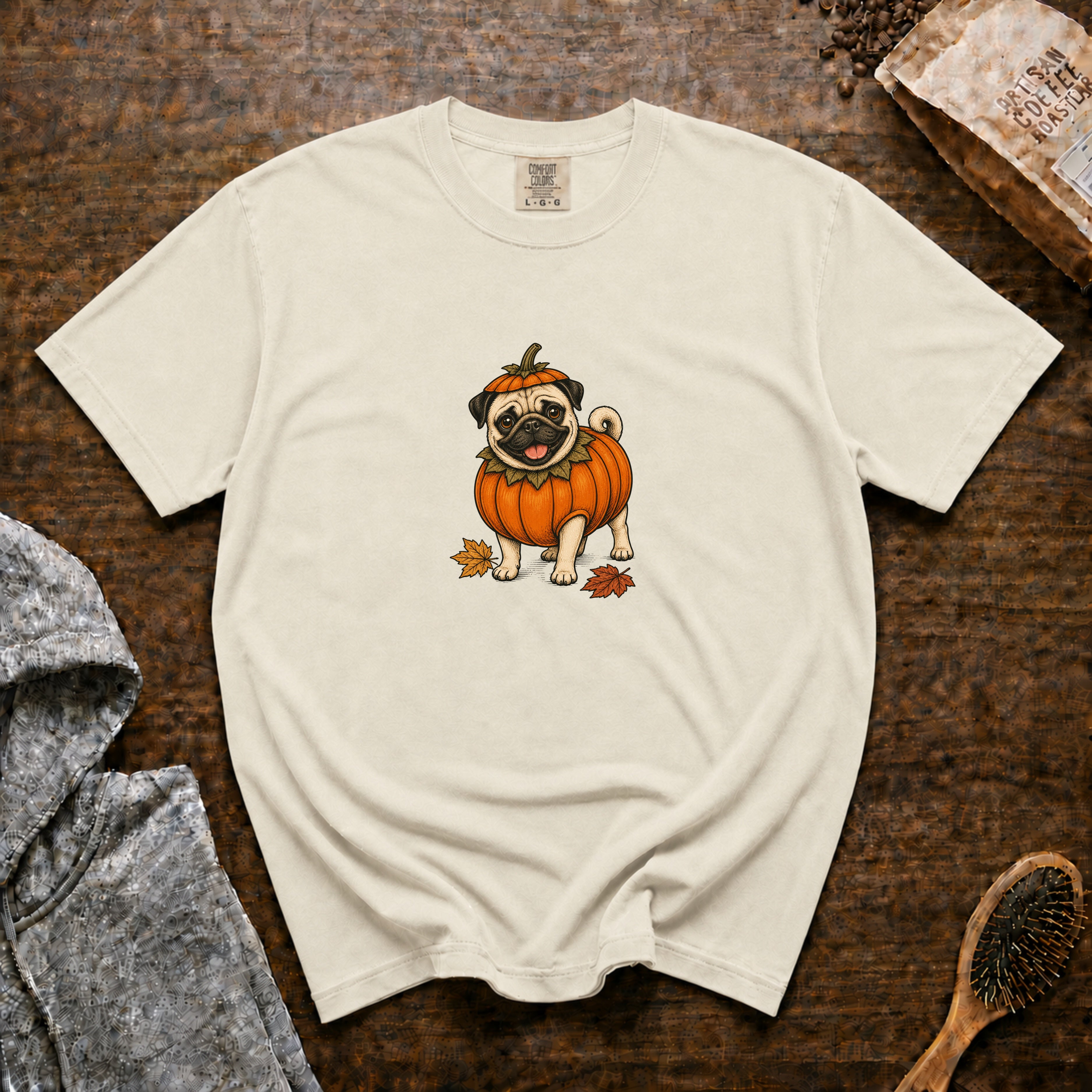 Pug Halloween T-Shirt — Ivory