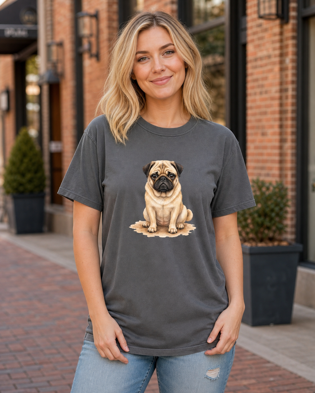 Pug Serious Face T-Shirt | Funny Pug Dog Lover Tee