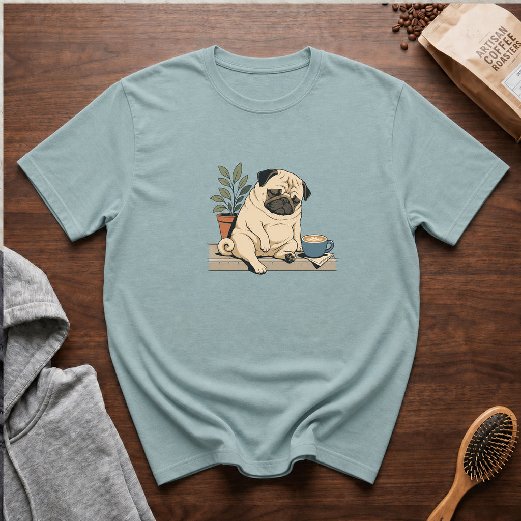 Pug Sleepy Cup Roast T-Shirt — Bay