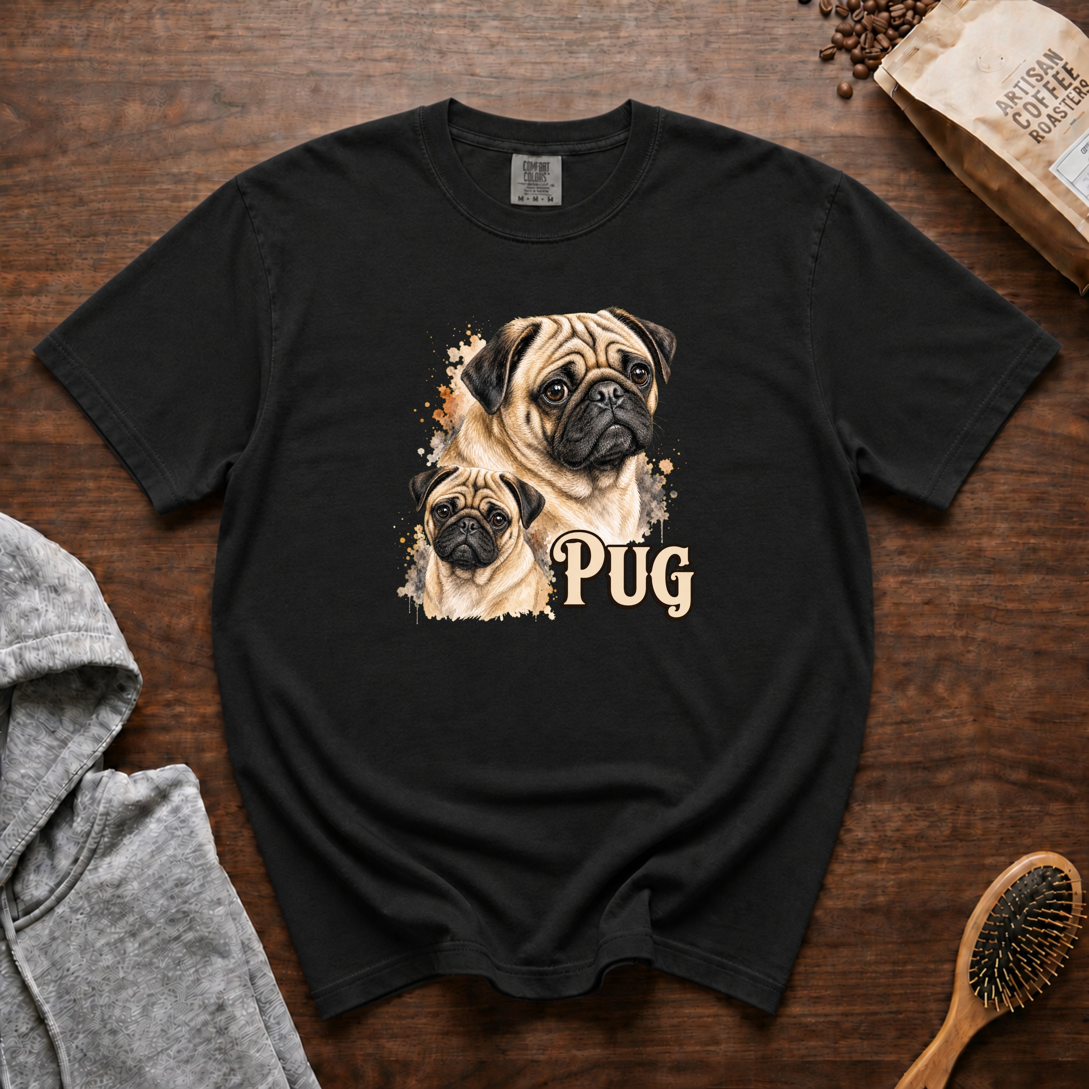 Pug T-Shirt — Black