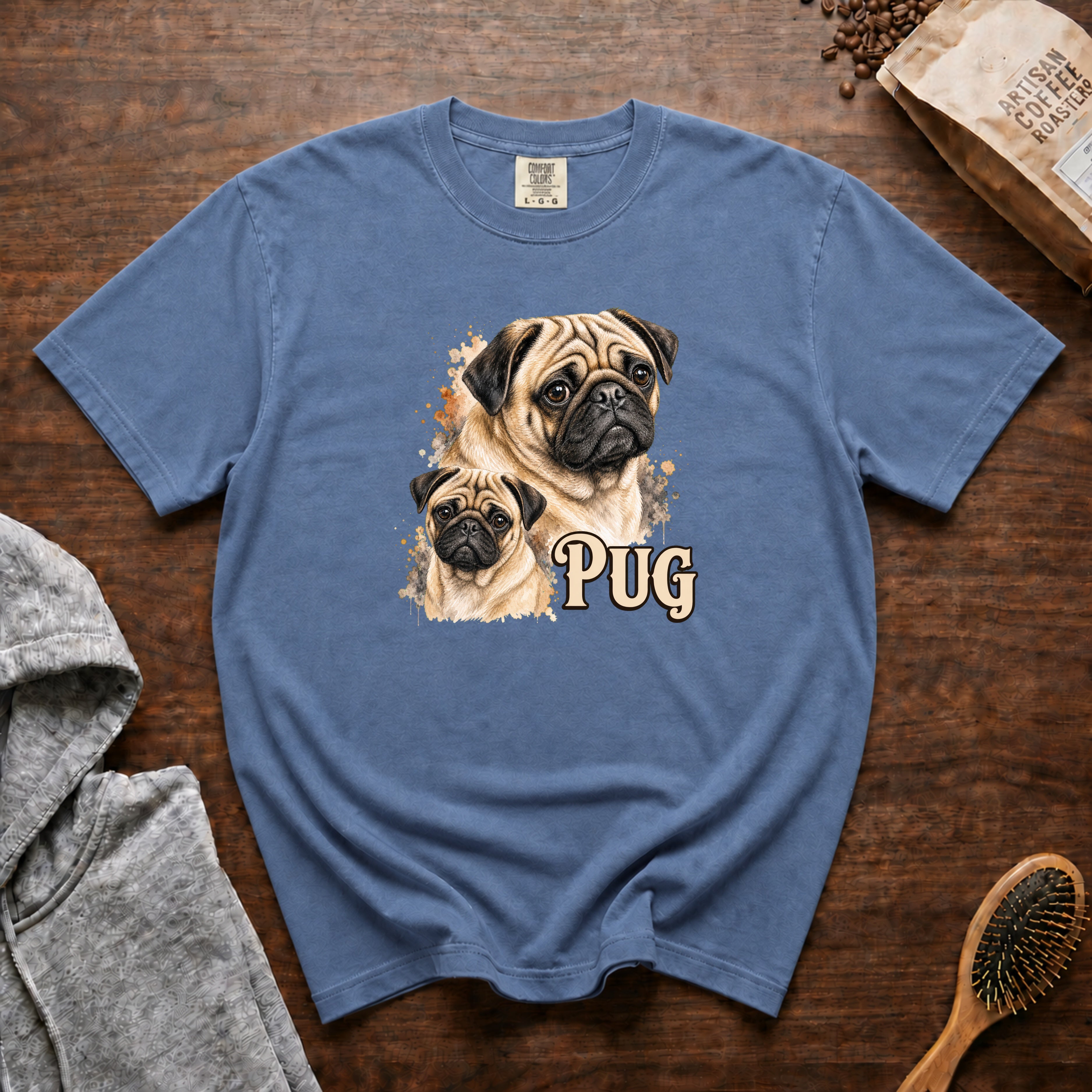 Pug T-Shirt — Blue Jean