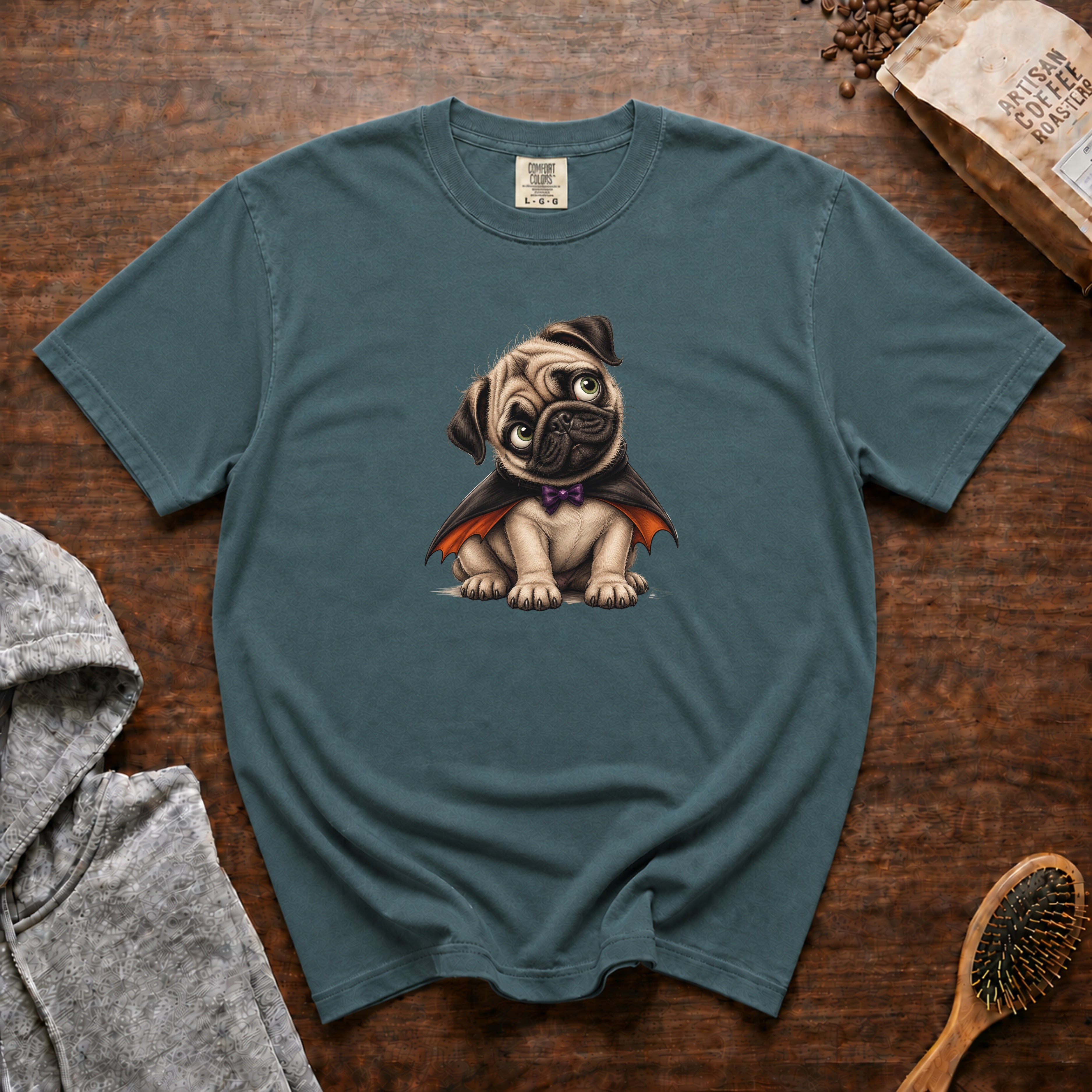 Pug T-Shirt — Blue Spruce