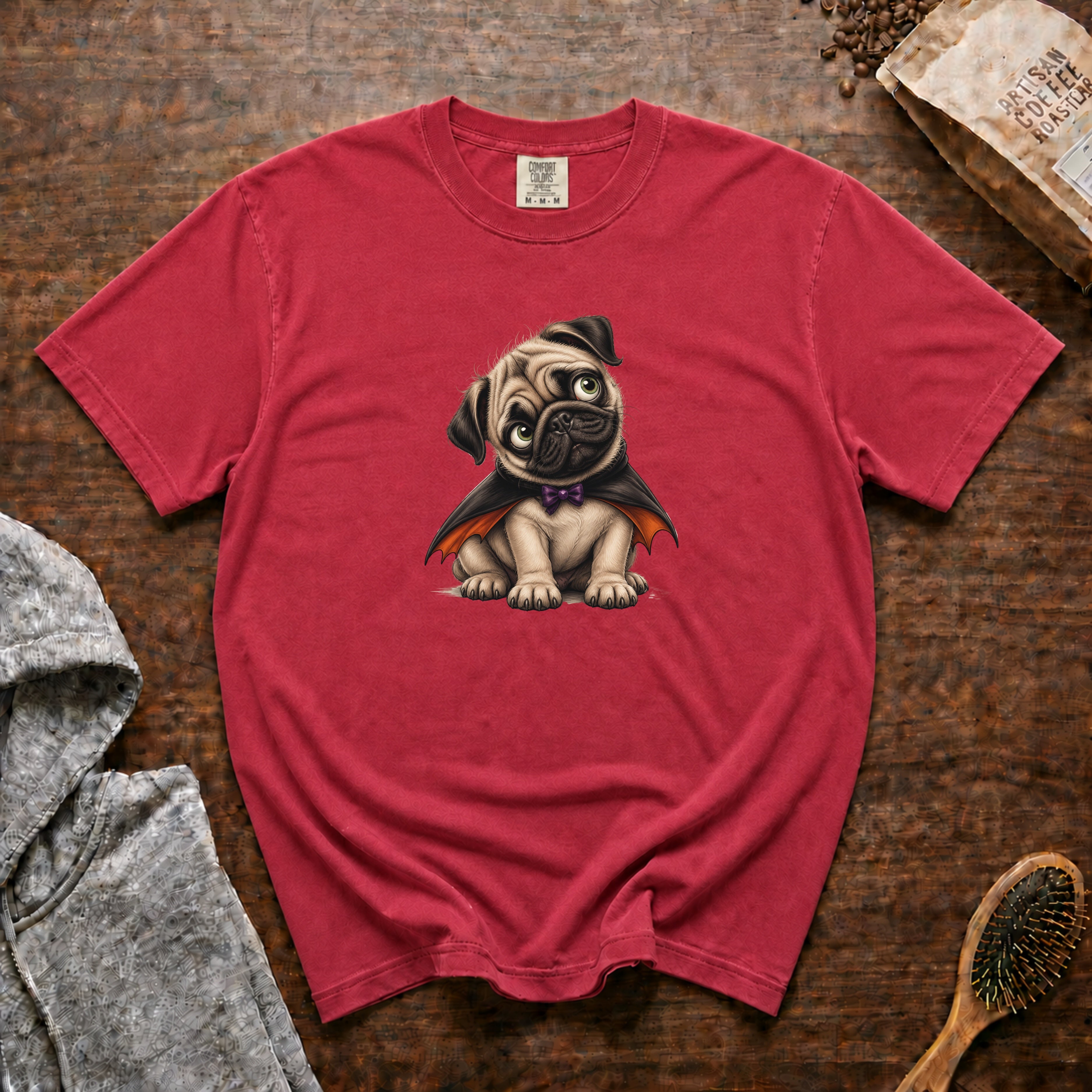 Pug T-Shirt — Crimson
