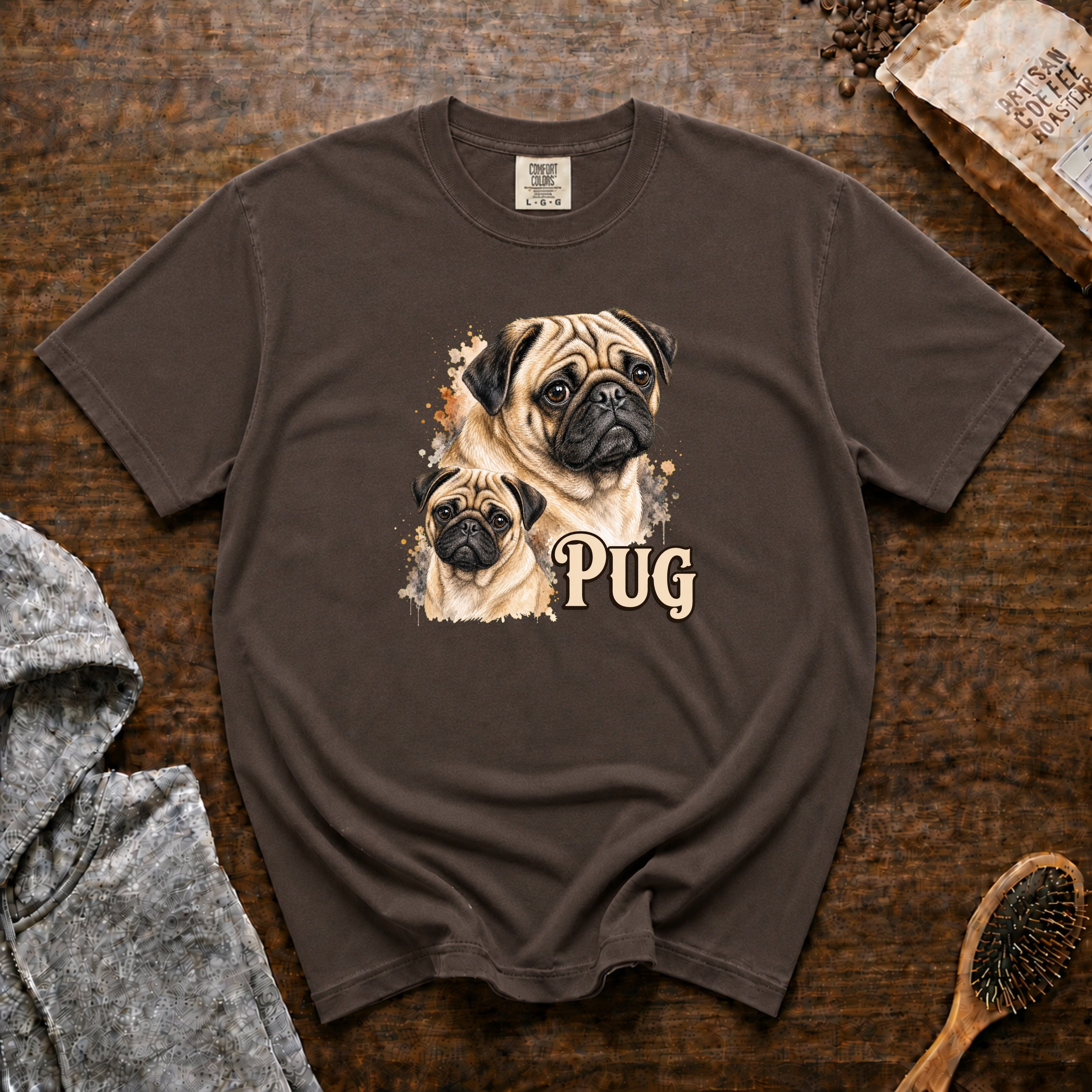 Pug T-Shirt — Espresso