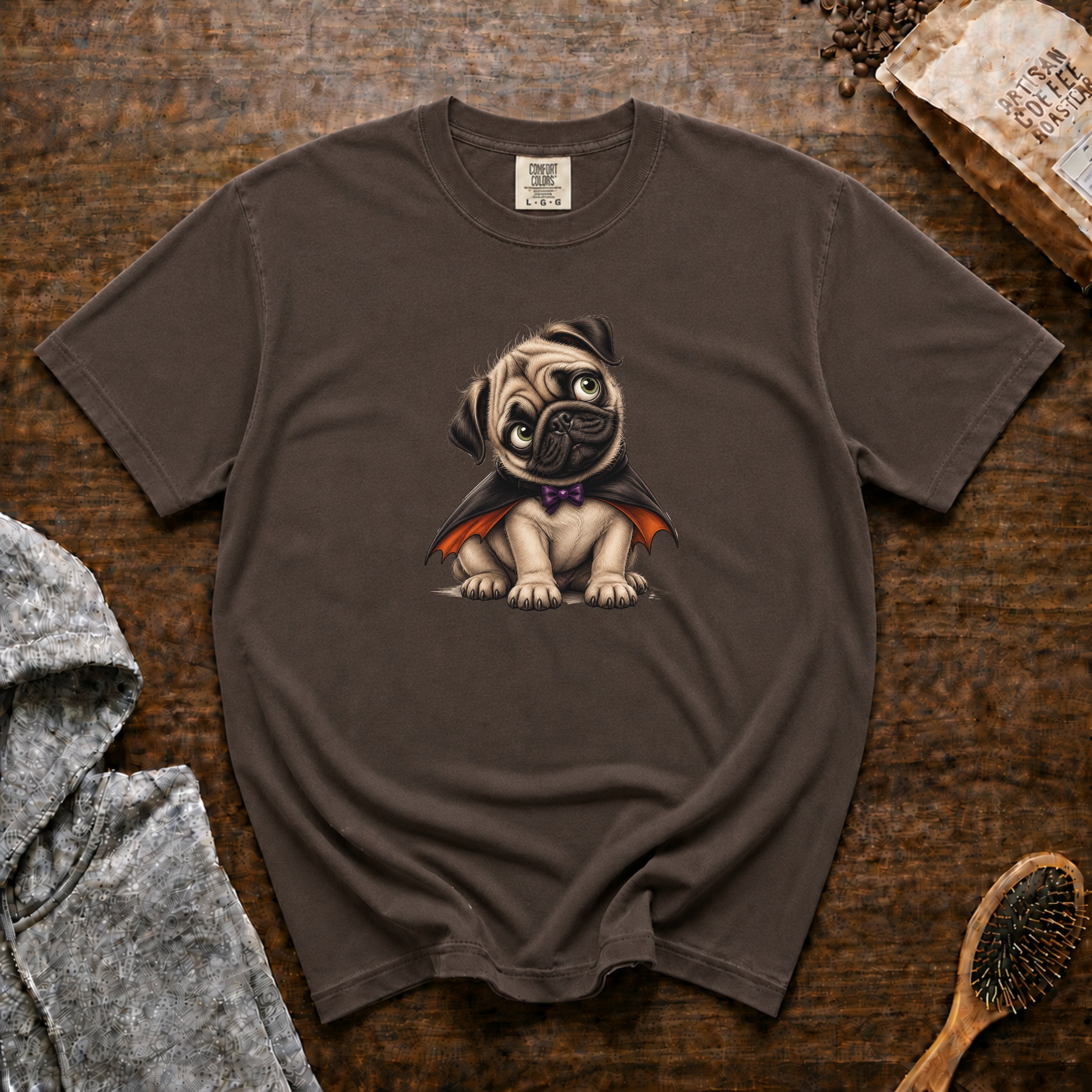 Pug T-Shirt — Espresso