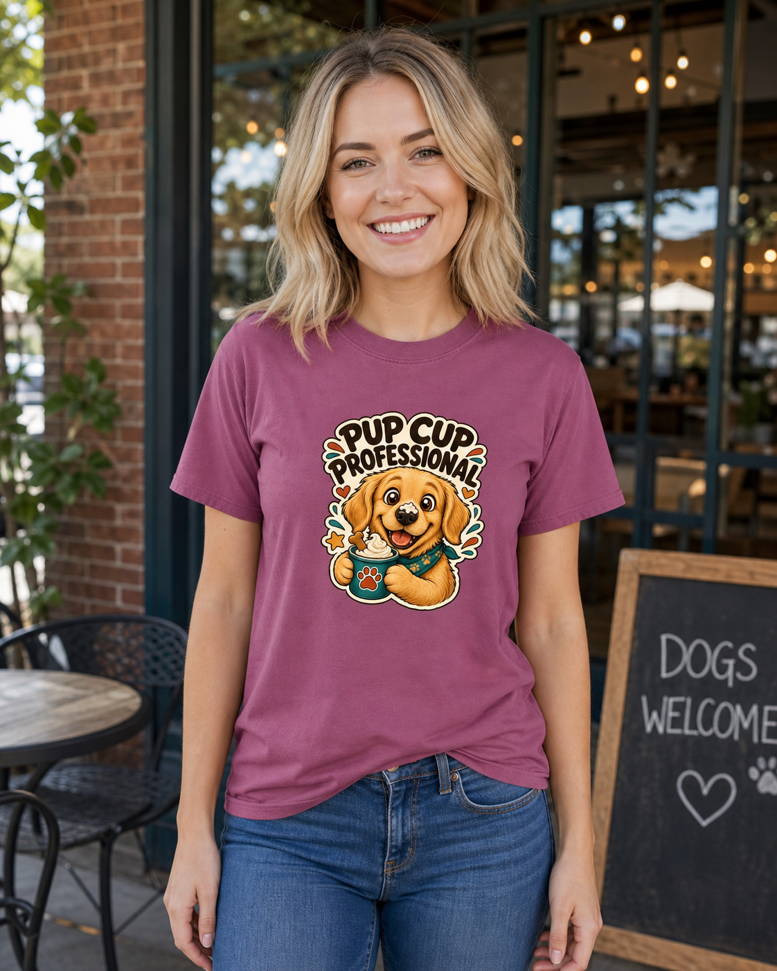 Pup Cup Professional T-Shirt | Dog Coffee Lover Tee