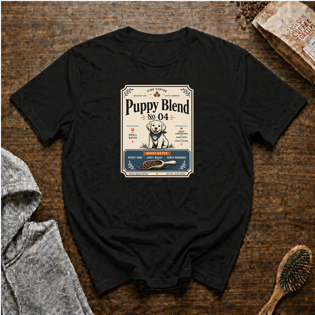 Puppy Blend No. 4 T-Shirt | Cute Coffee Lover Dog Mom Gift