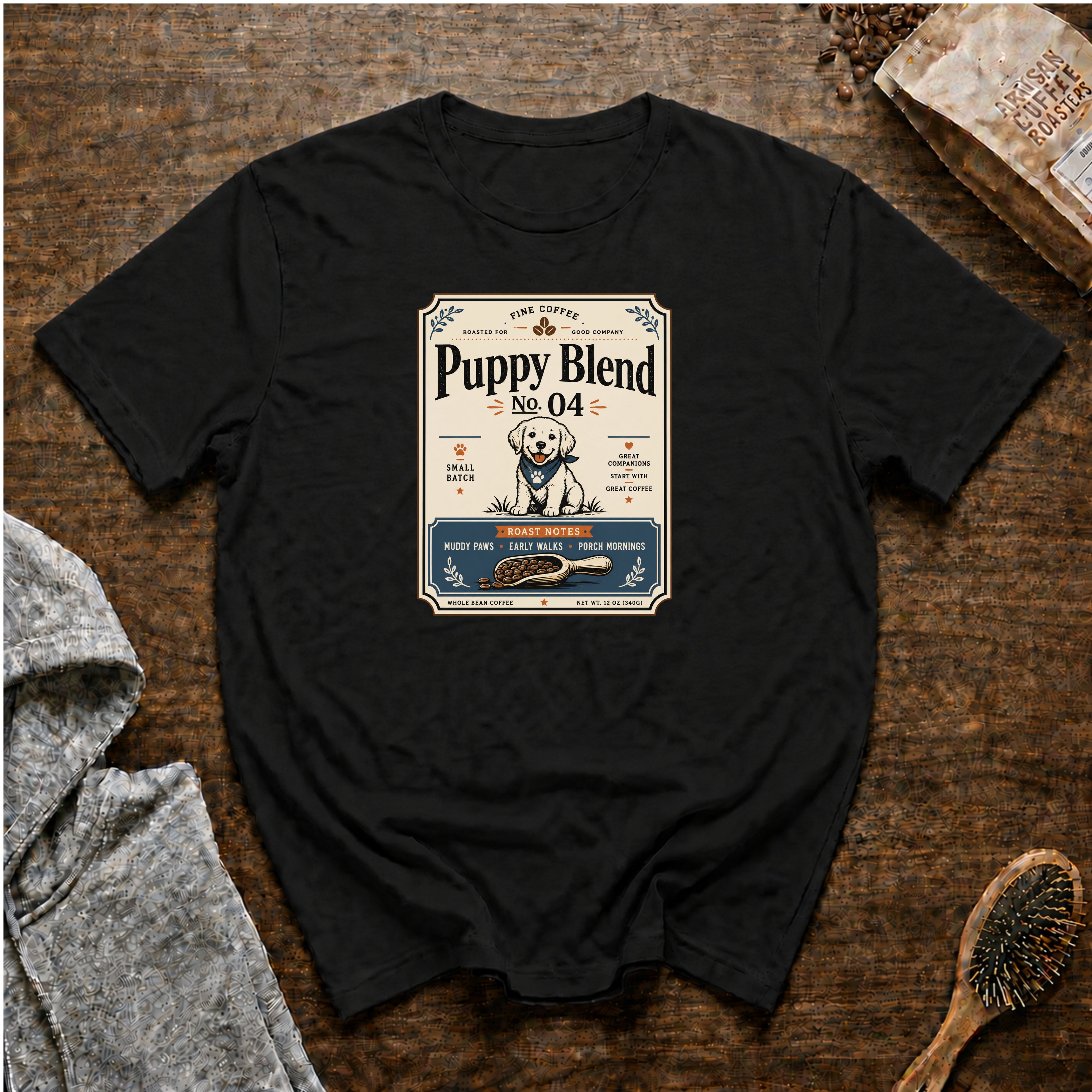 Puppy Blend No. 4 T-Shirt | Cute Coffee Lover Dog Mom Gift