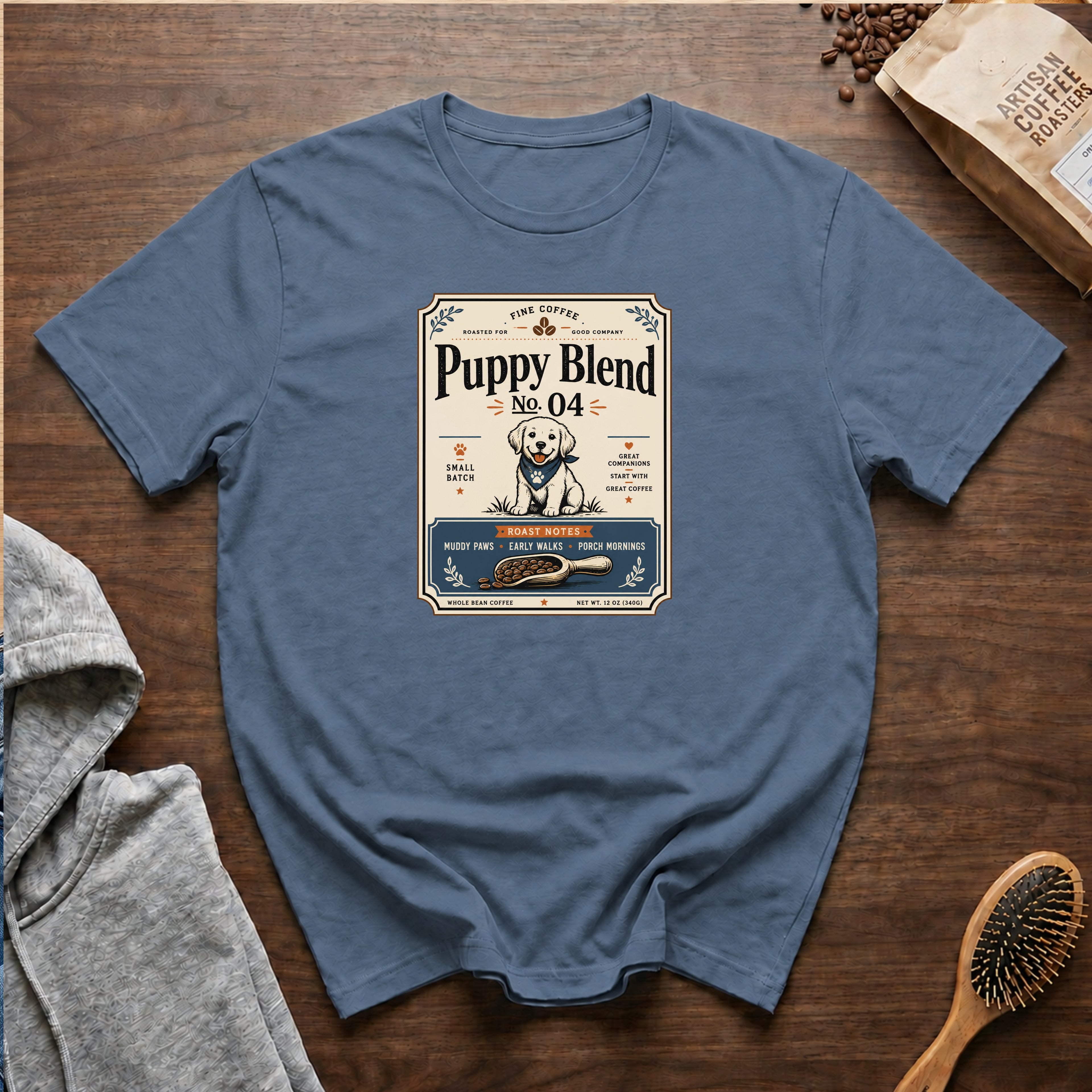 Puppy Blend No. 4 T-Shirt | Cute Coffee Lover Dog Mom Gift