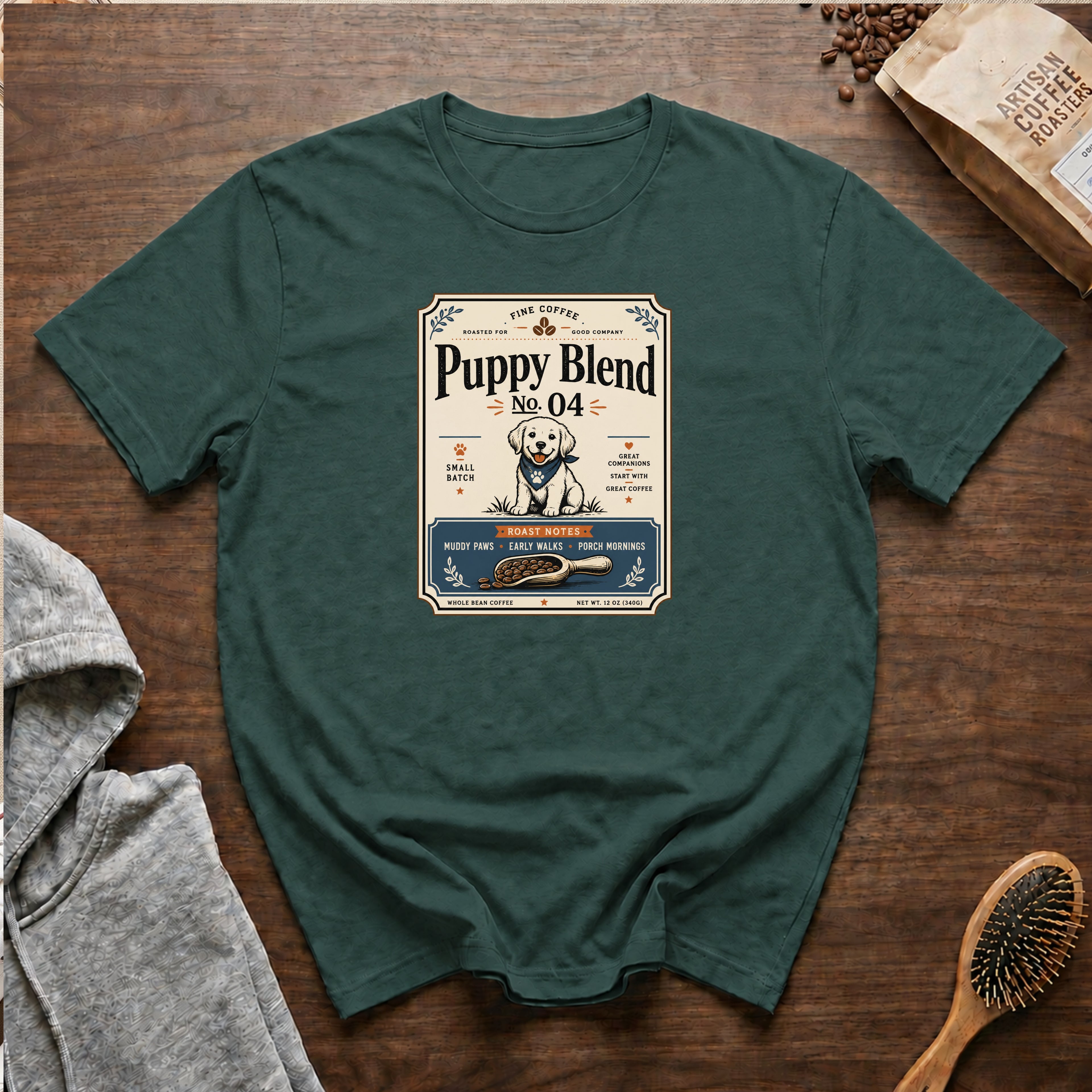 Puppy Blend No. 4 T-Shirt | Cute Coffee Lover Dog Mom Gift