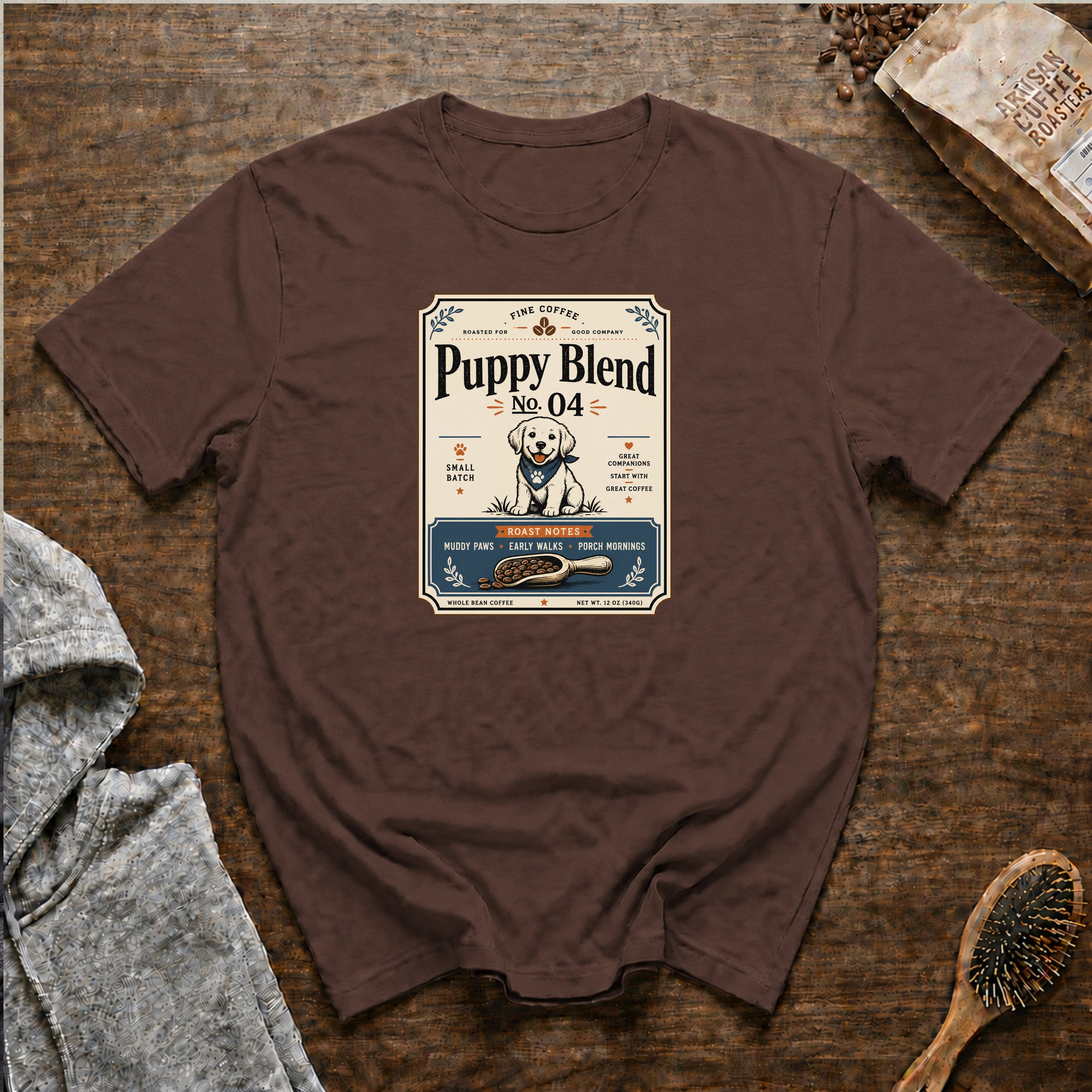 Puppy Blend No. 4 T-Shirt | Cute Coffee Lover Dog Mom Gift