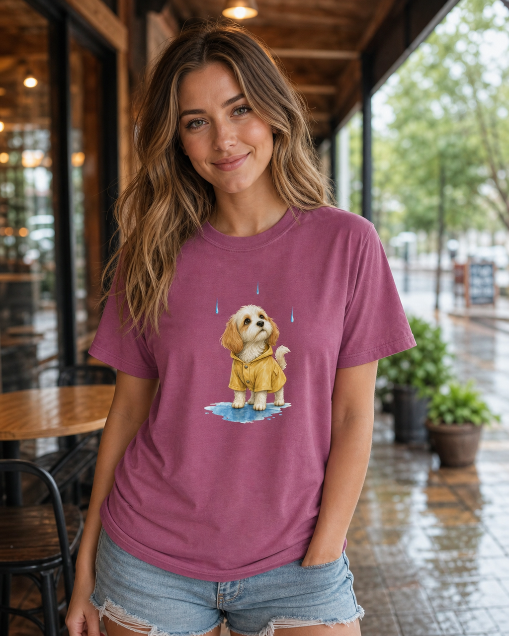 Rainy Day Pup T-Shirt | Funny Dog Lover Cozy Tee