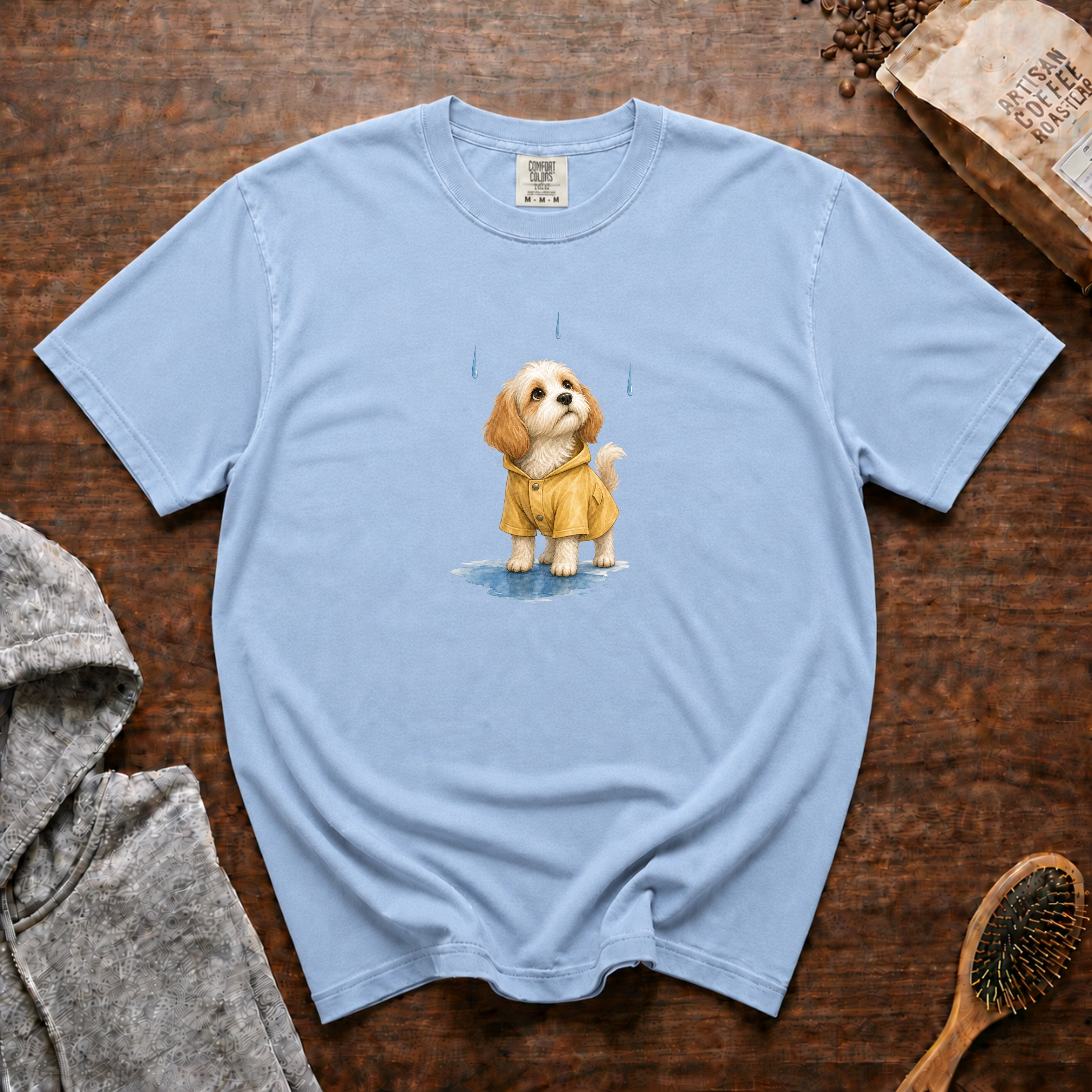 Rainy Day Pup T-Shirt — Chambray