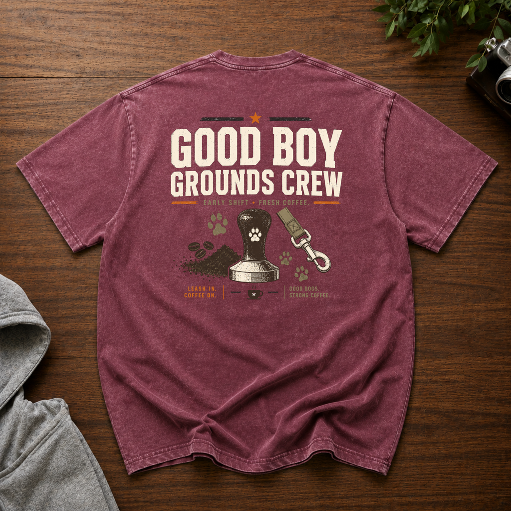 Good Boy Grounds Crew Snow Washed Oversized Cotton T-Shirt