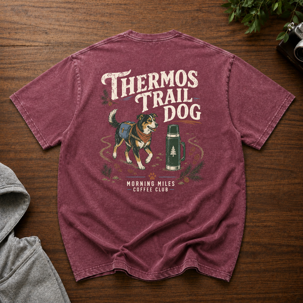 Thermos Trail Dog Cabin Wash Oversized Cotton T-Shirt