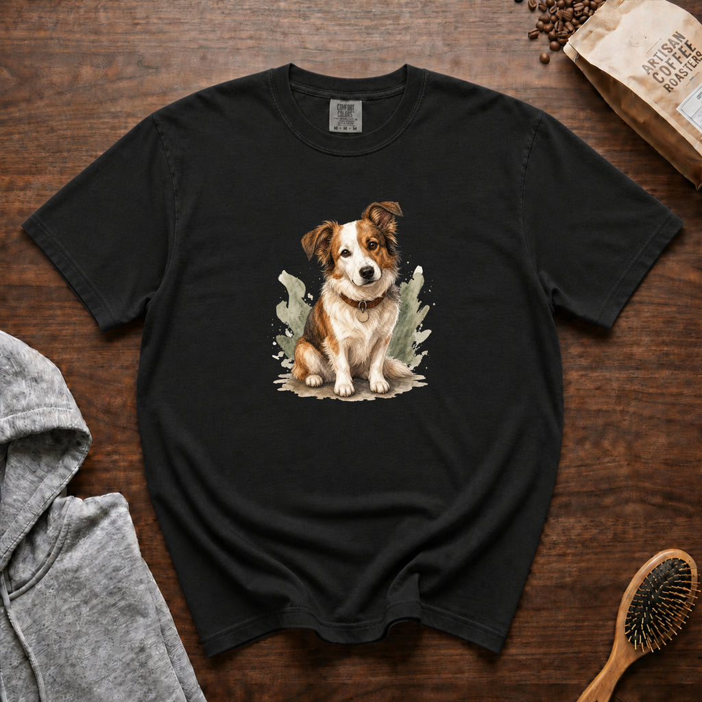Rescue Dog New Collar T-Shirt — Black